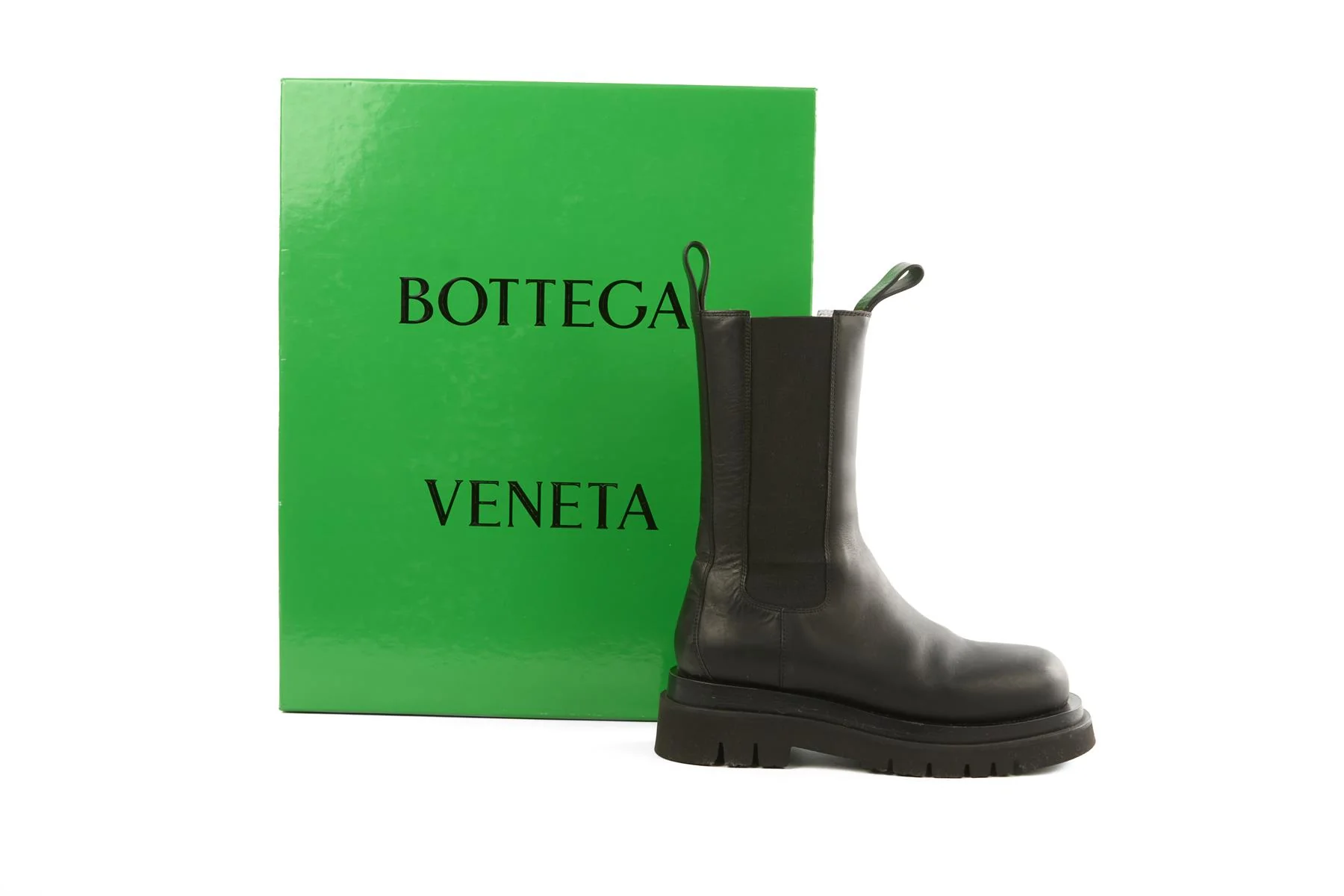BOTTEGA VENETA BLACK LUG LEATHER ANKLE BOOTS EU 36 UK 3 US 6 - Image 7