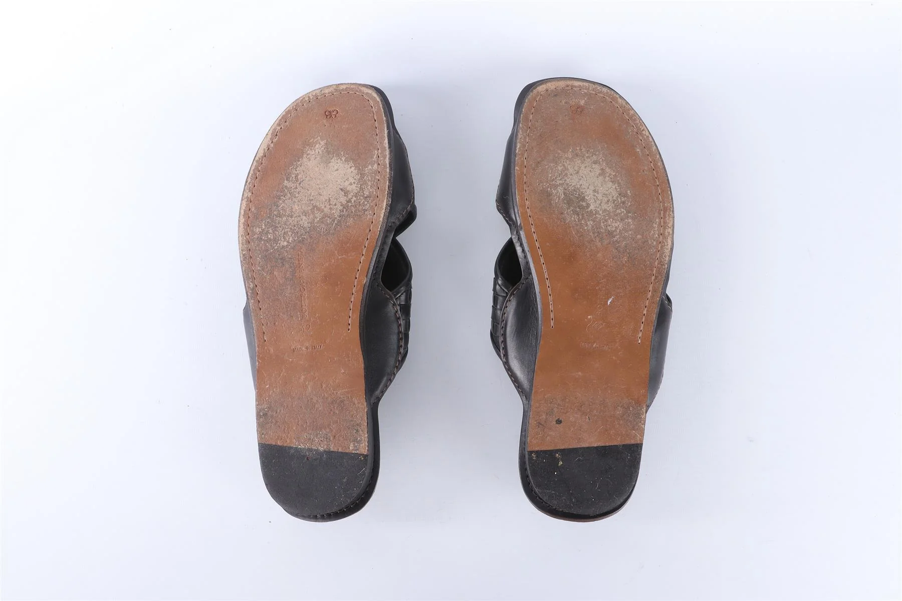 BOTTEGA VENETA BLACK MEN'S INTRECCIATO LEATHER SANDALS EU 42 UK 8 S 9 - Image 6