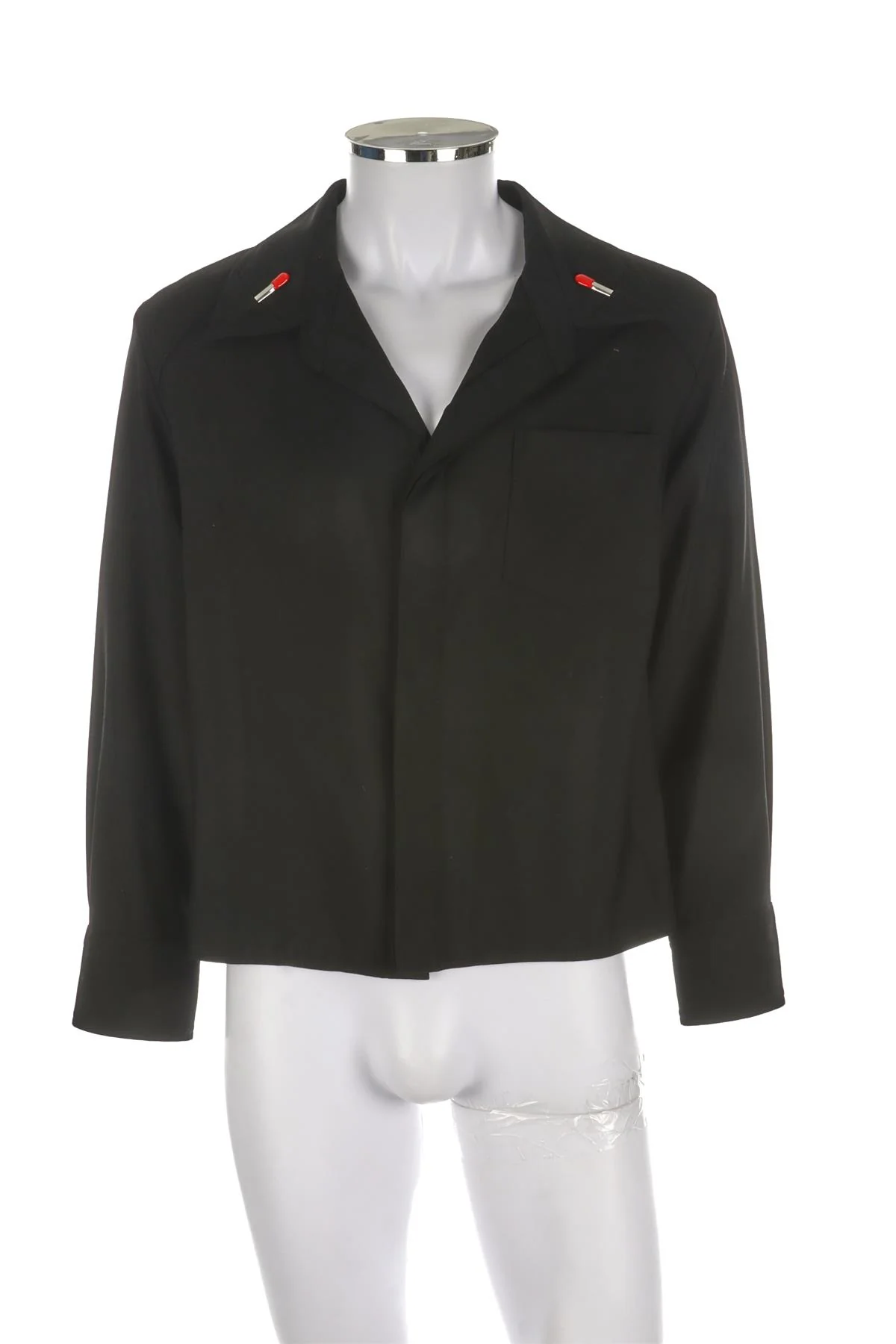 BOTTEGA VENETA BLACK MENS MATCHES WOOL SHIRT SMALL - Image 2
