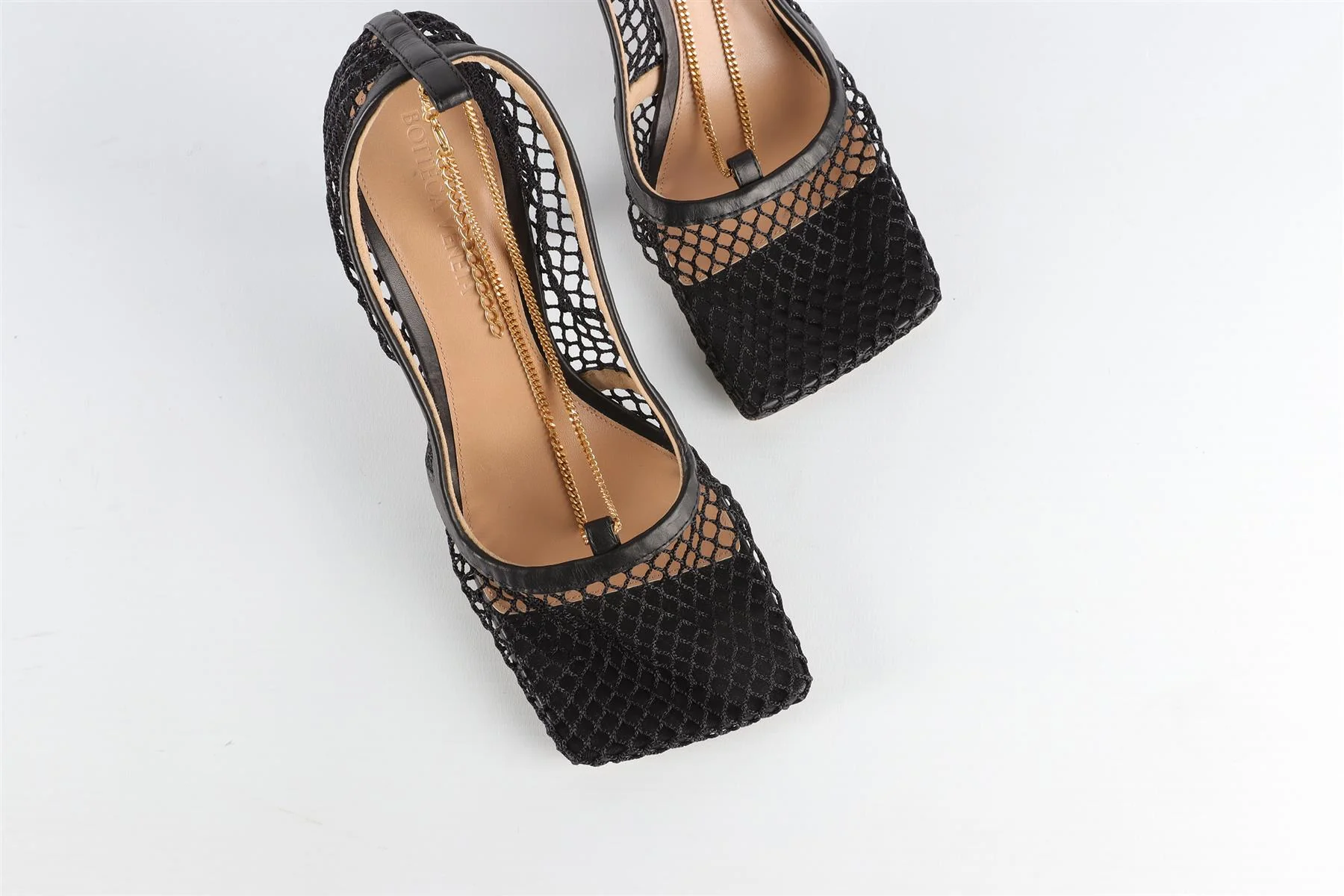 BOTTEGA VENETA BLACK MESH AND LEATHER PUMPS EU 37.5 UK 4.5 US 7.5 - Image 4