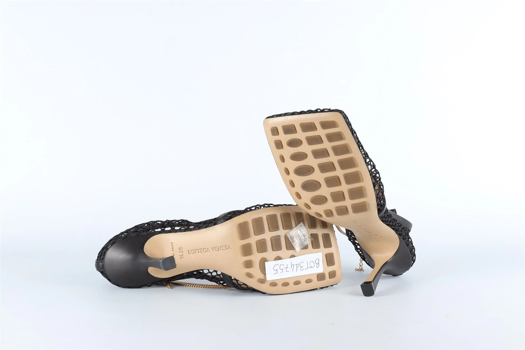 BOTTEGA VENETA BLACK MESH AND LEATHER PUMPS EU 37.5 UK 4.5 US 7.5 - Image 6