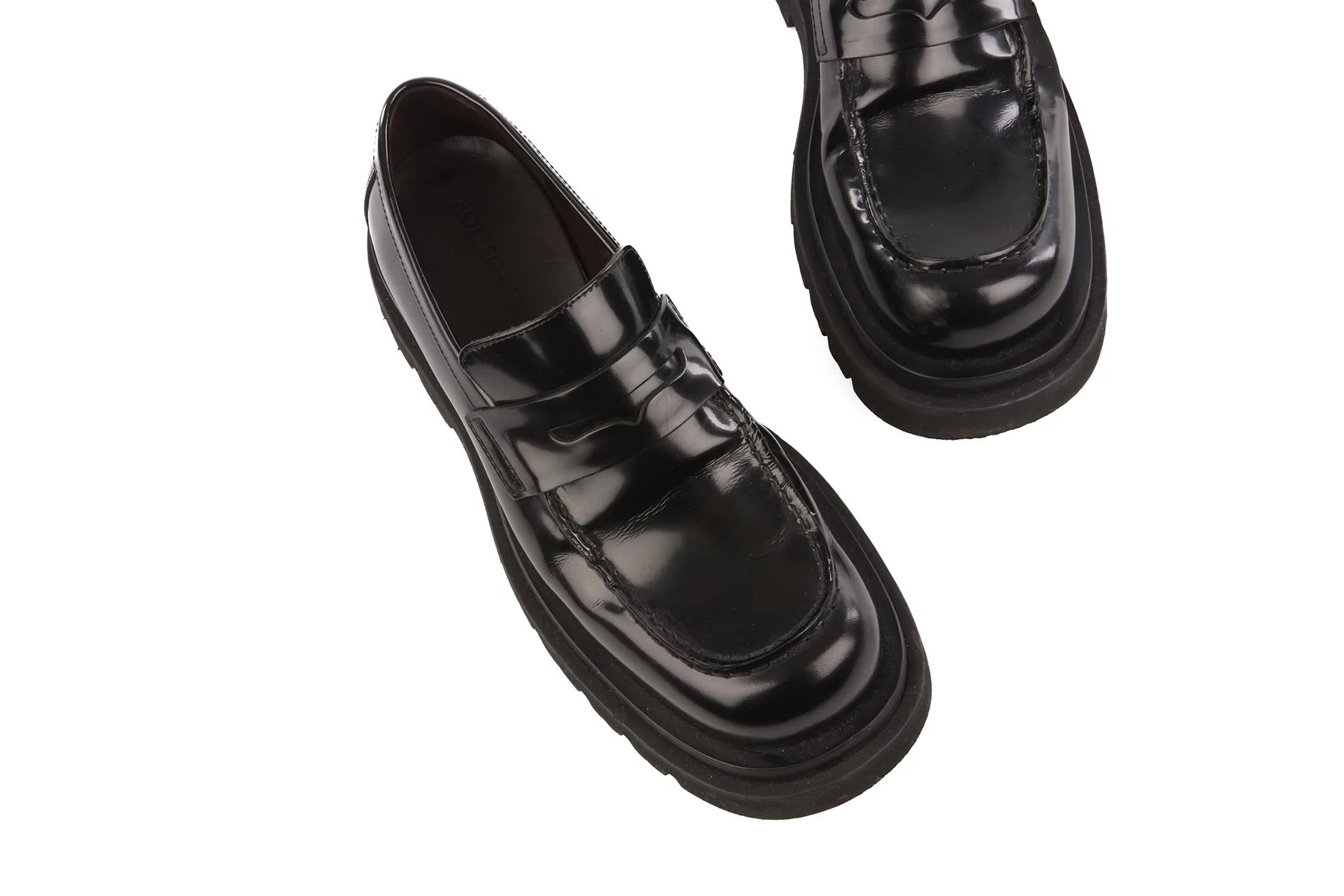 BOTTEGA VENETA BLACK PATENT LEATHER LOAFERS EU 39 UK 6 US 9 - Image 4