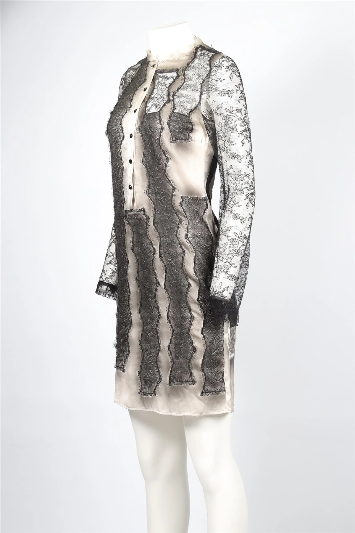 BOTTEGA VENETA BLACK SILK DRESS IT 42 UK 10 - Image 3