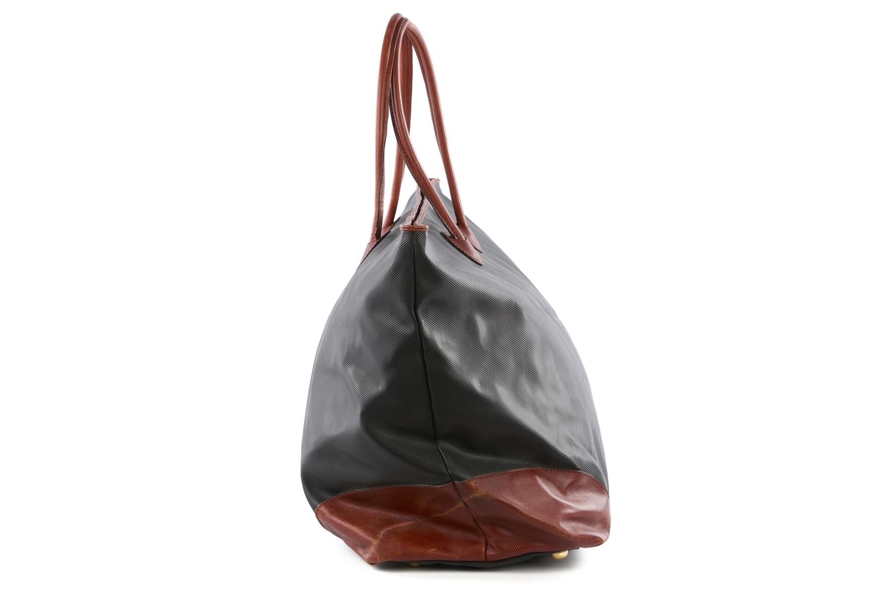 BOTTEGA VENETA BLACK VINTAGE MARCO POLO LEATHER TOTE BAG - Image 5