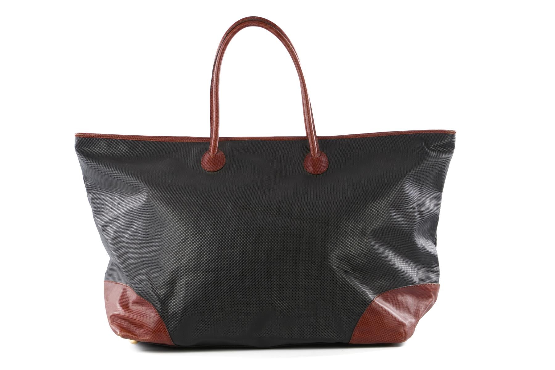 BOTTEGA VENETA BLACK VINTAGE MARCO POLO LEATHER TOTE BAG - Image 6