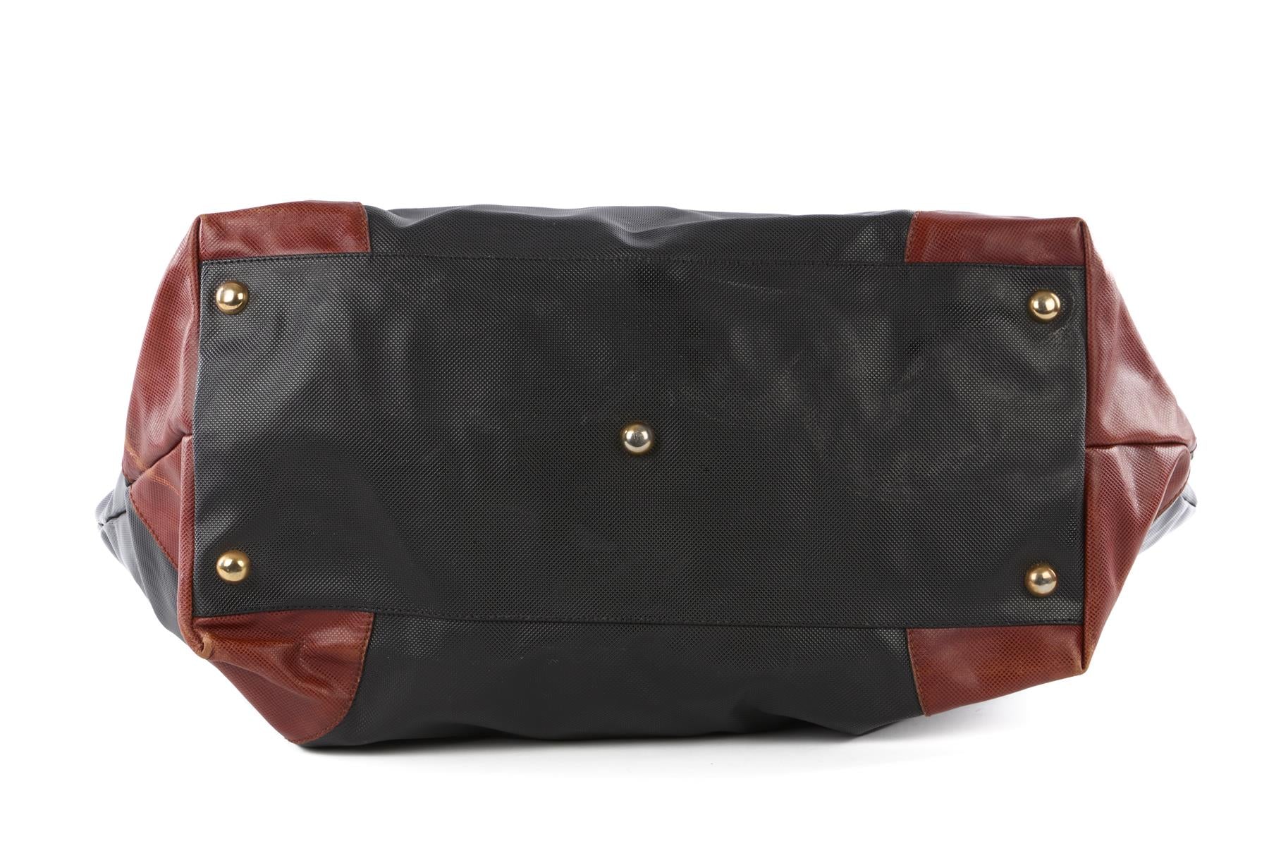 BOTTEGA VENETA BLACK VINTAGE MARCO POLO LEATHER TOTE BAG - Image 7