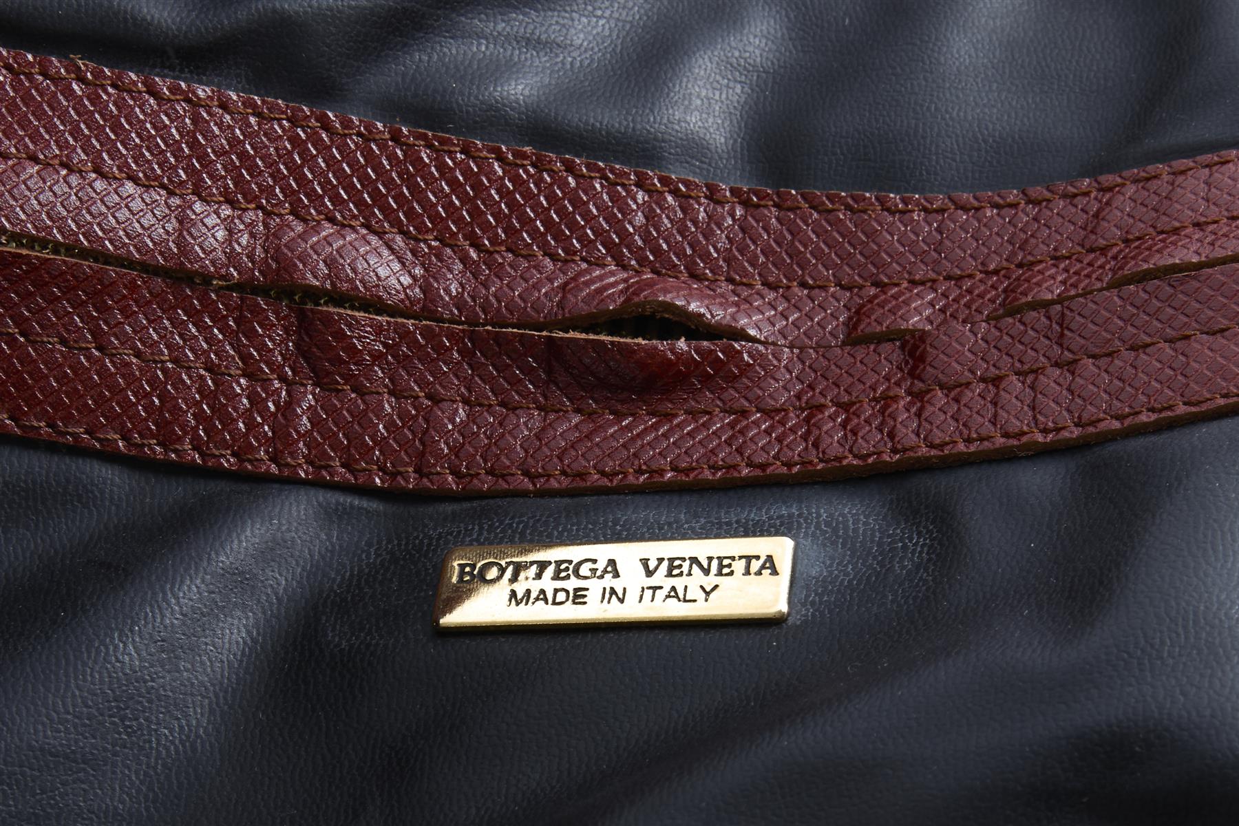 BOTTEGA VENETA BLACK VINTAGE MARCO POLO LEATHER TOTE BAG - Image 8