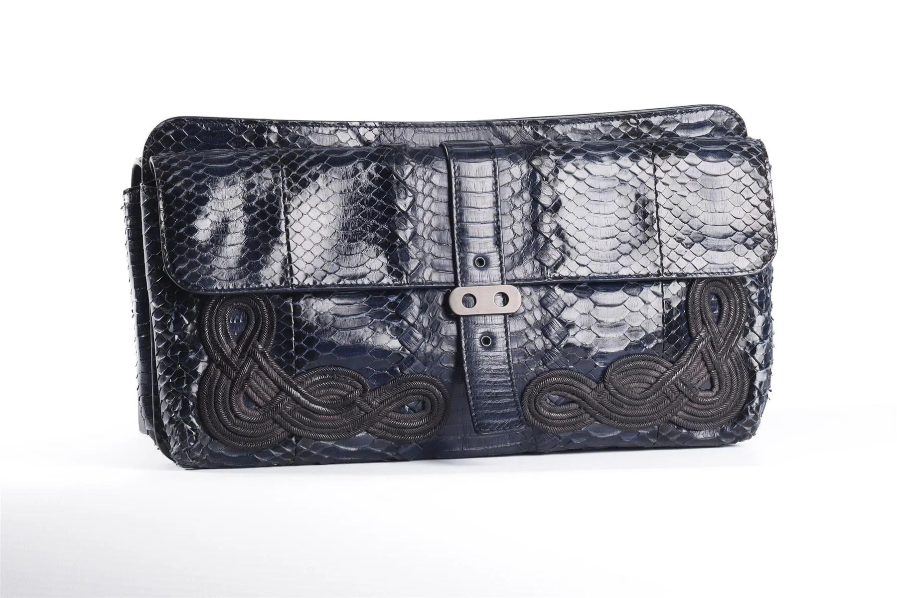 BOTTEGA VENETA BLUE 2012 PYTHON CLUTCH - Image 3
