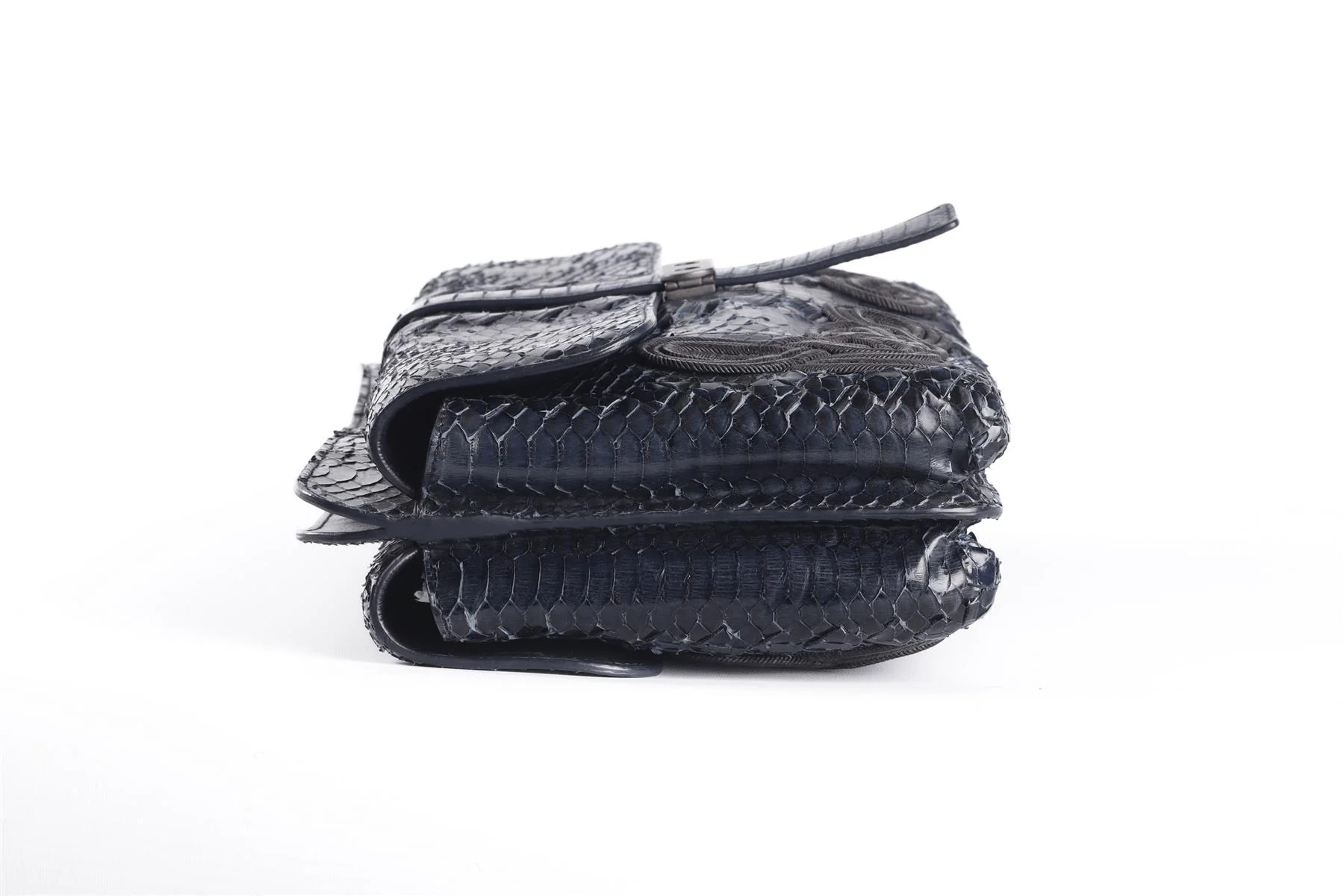 BOTTEGA VENETA BLUE 2012 PYTHON CLUTCH - Image 4