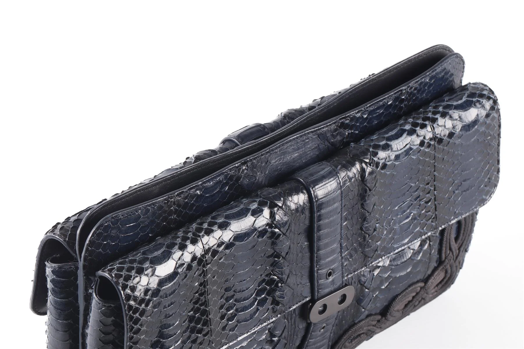 BOTTEGA VENETA BLUE 2012 PYTHON CLUTCH - Image 8