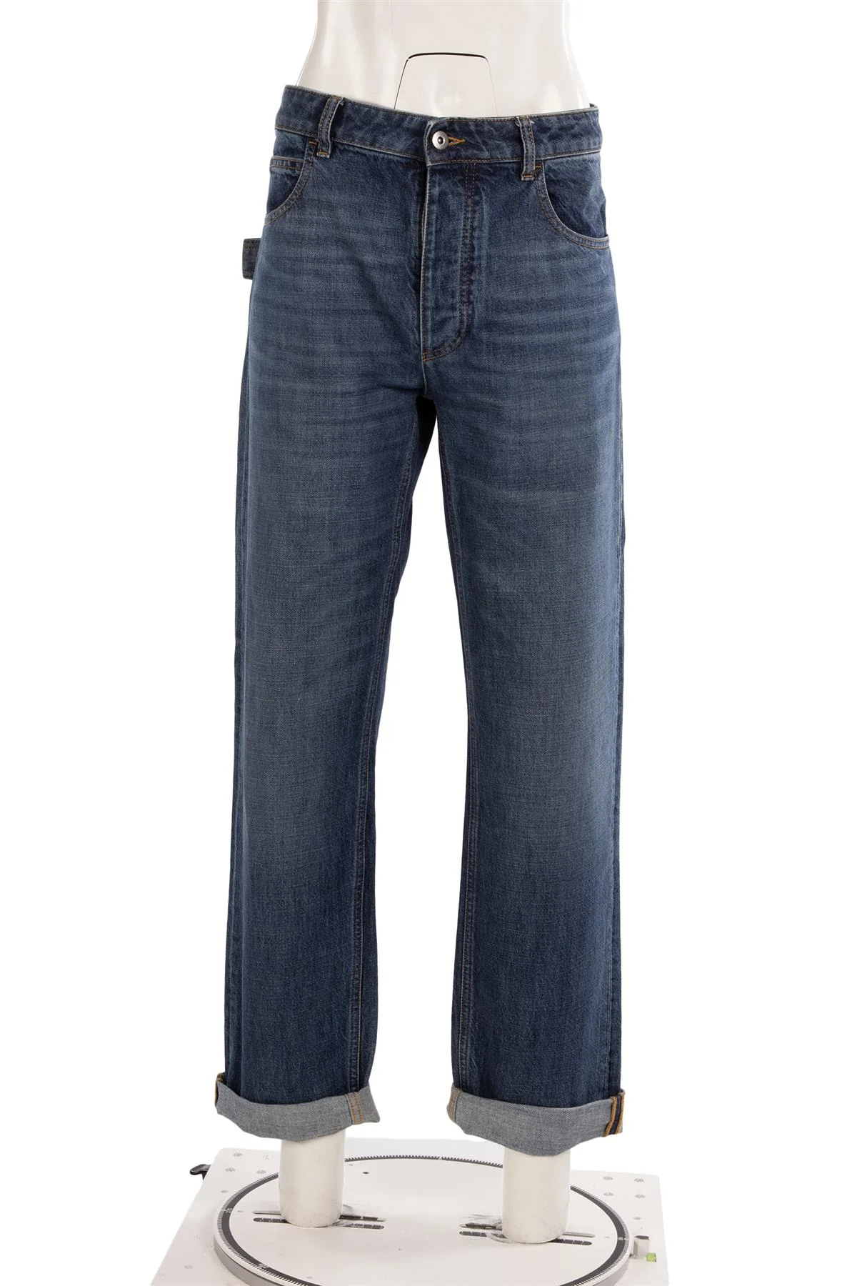 BOTTEGA VENETA BLUE HIGH RISE STRAIGHT LEG JEANS IT 40 UK 8 - Image 2