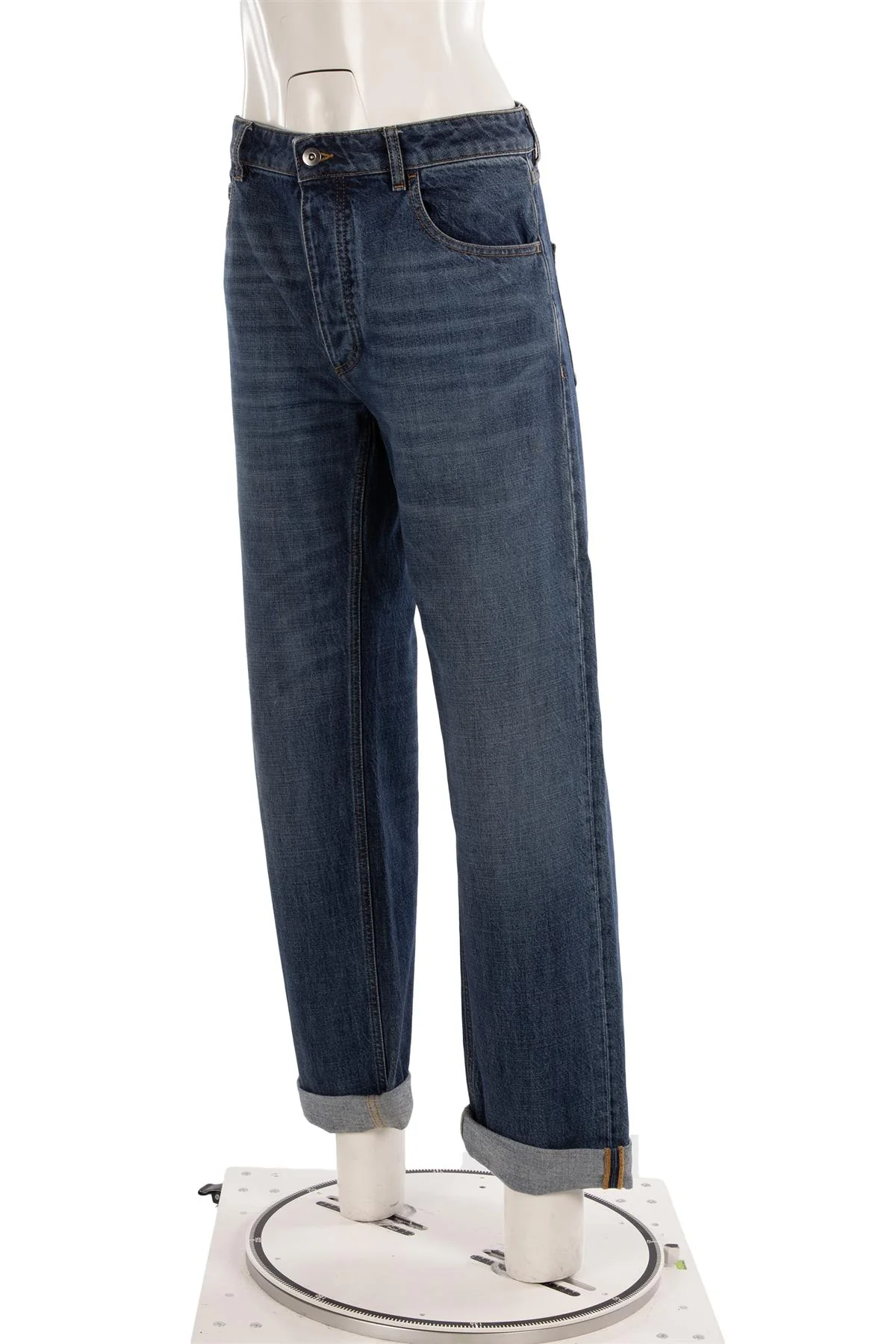 BOTTEGA VENETA BLUE HIGH RISE STRAIGHT LEG JEANS IT 40 UK 8 - Image 3