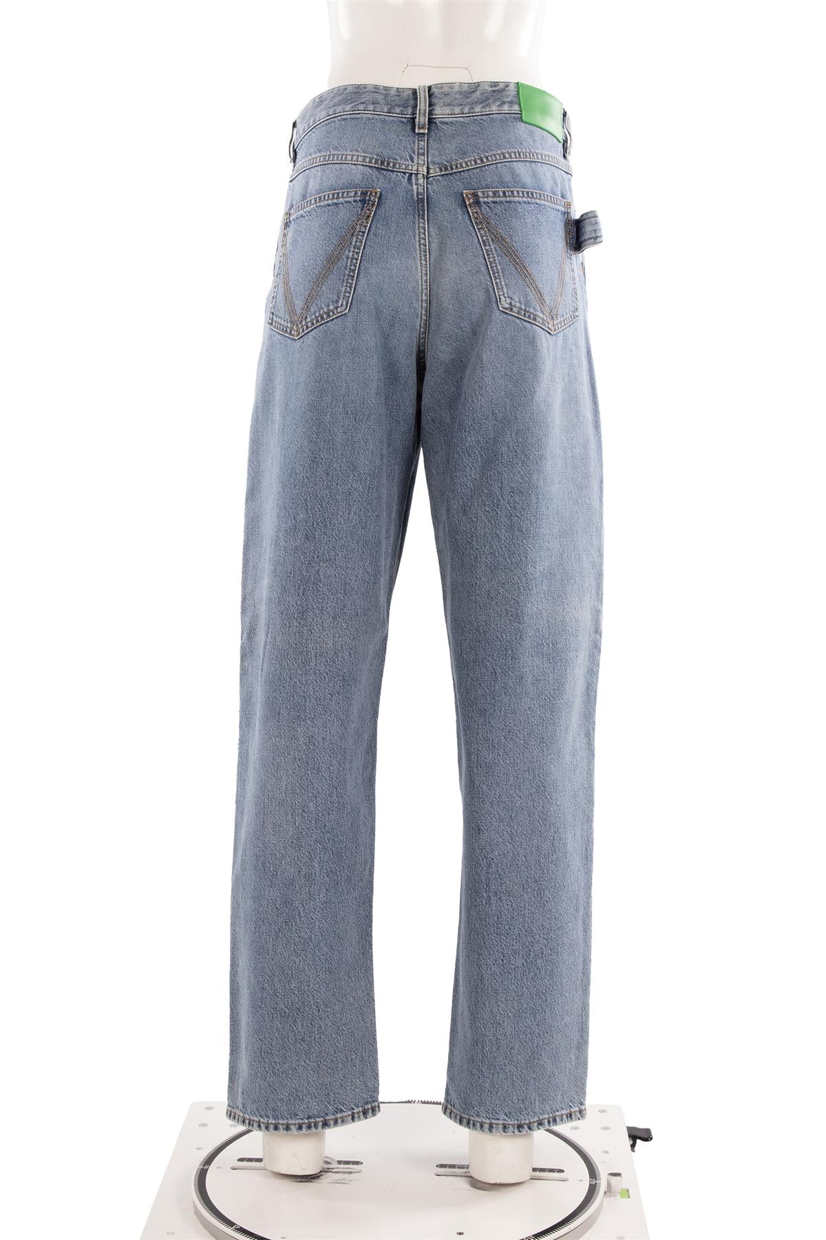 BOTTEGA VENETA BLUE HIGH RISE TAPERED JEANS IT 42 UK 10 - Image 4