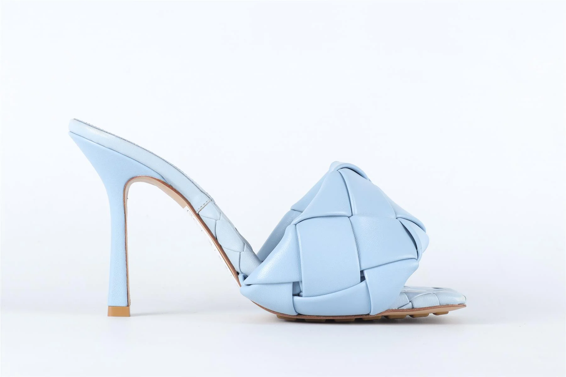 BOTTEGA VENETA BLUE INTRECCIATO LEATHER MULES EU 38 UK 5 US 8 - Image 2