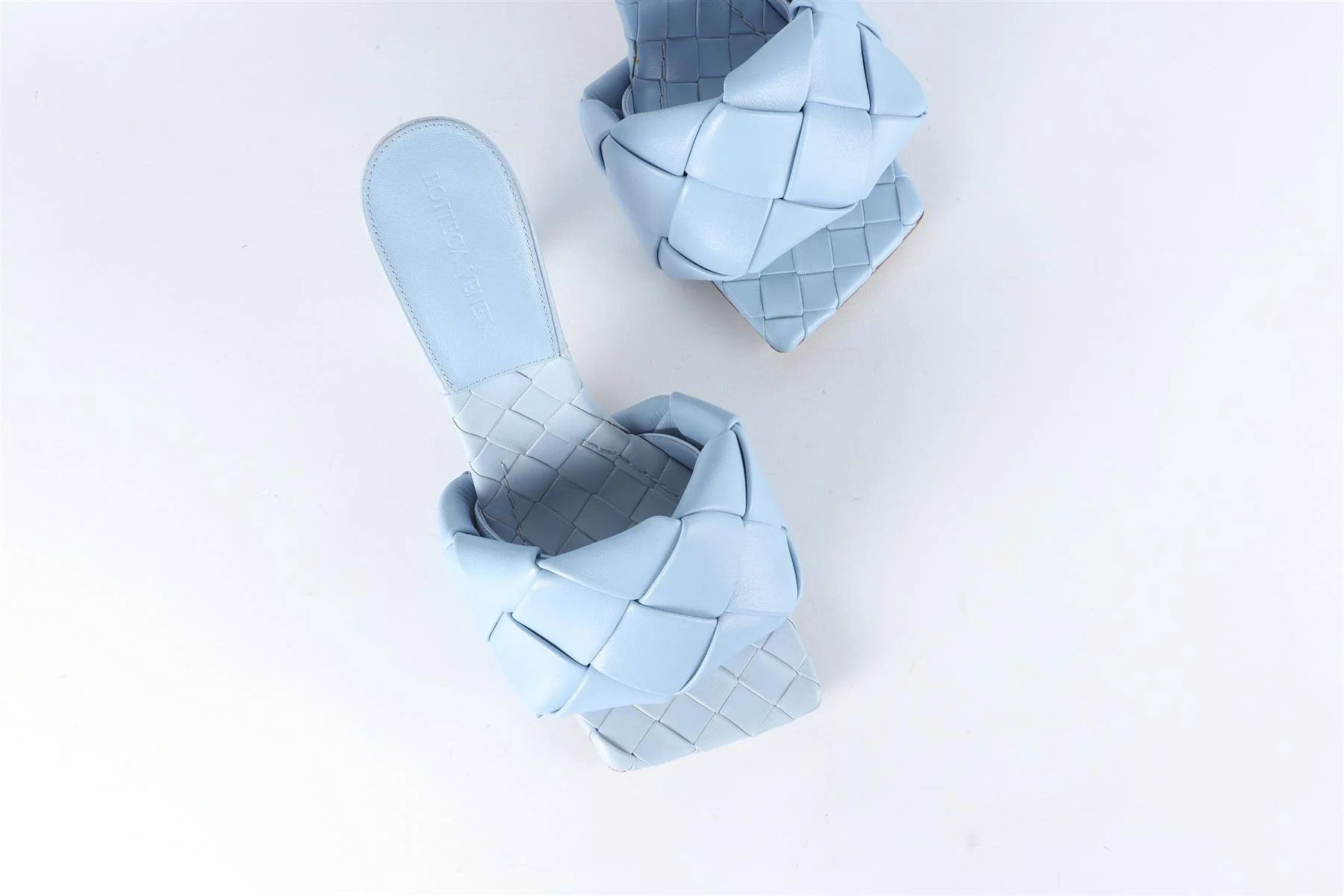 BOTTEGA VENETA BLUE INTRECCIATO LEATHER MULES EU 38 UK 5 US 8 - Image 4