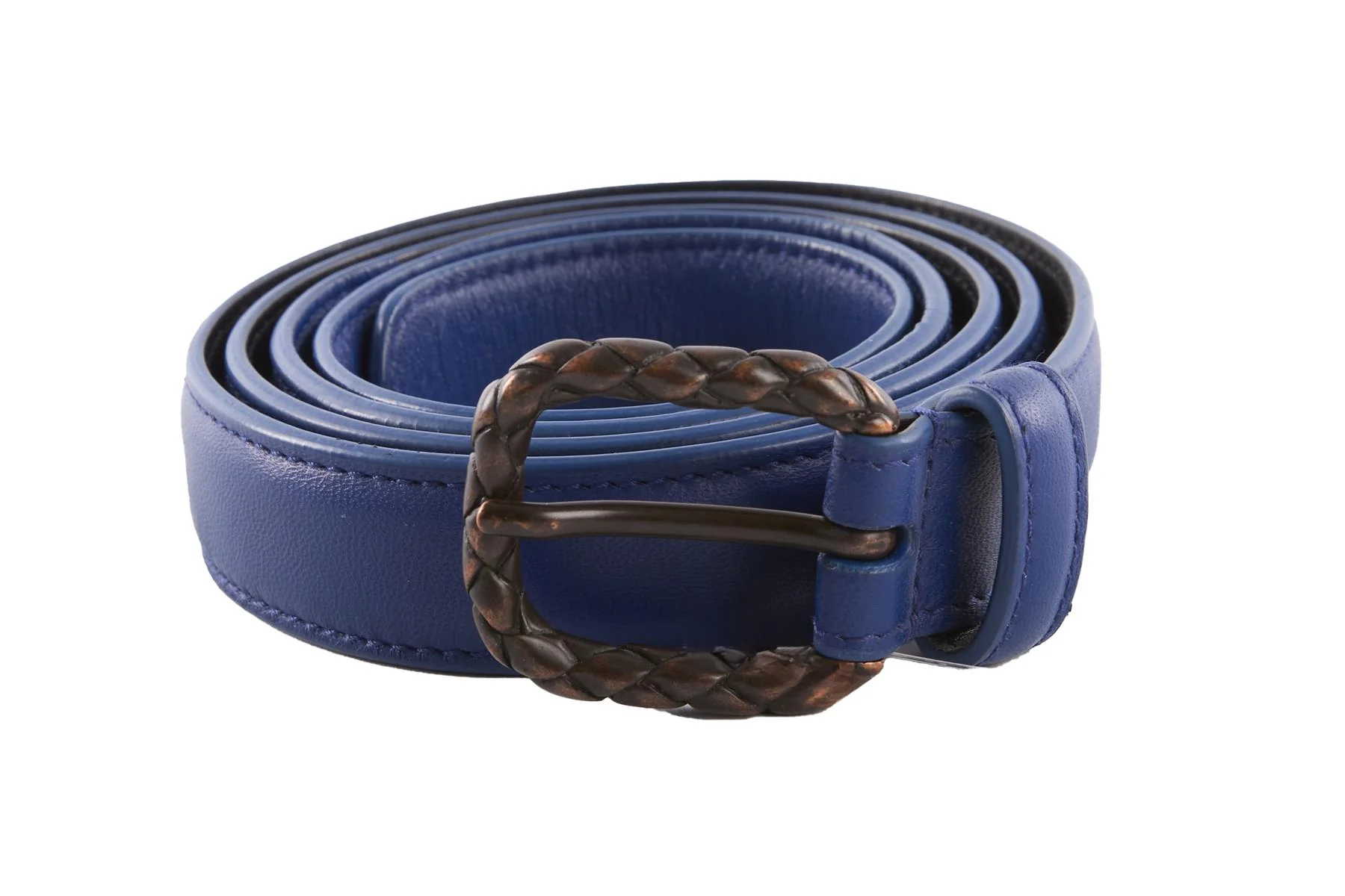 BOTTEGA VENETA BLUE LEATHER BELT 90CM - Image 2