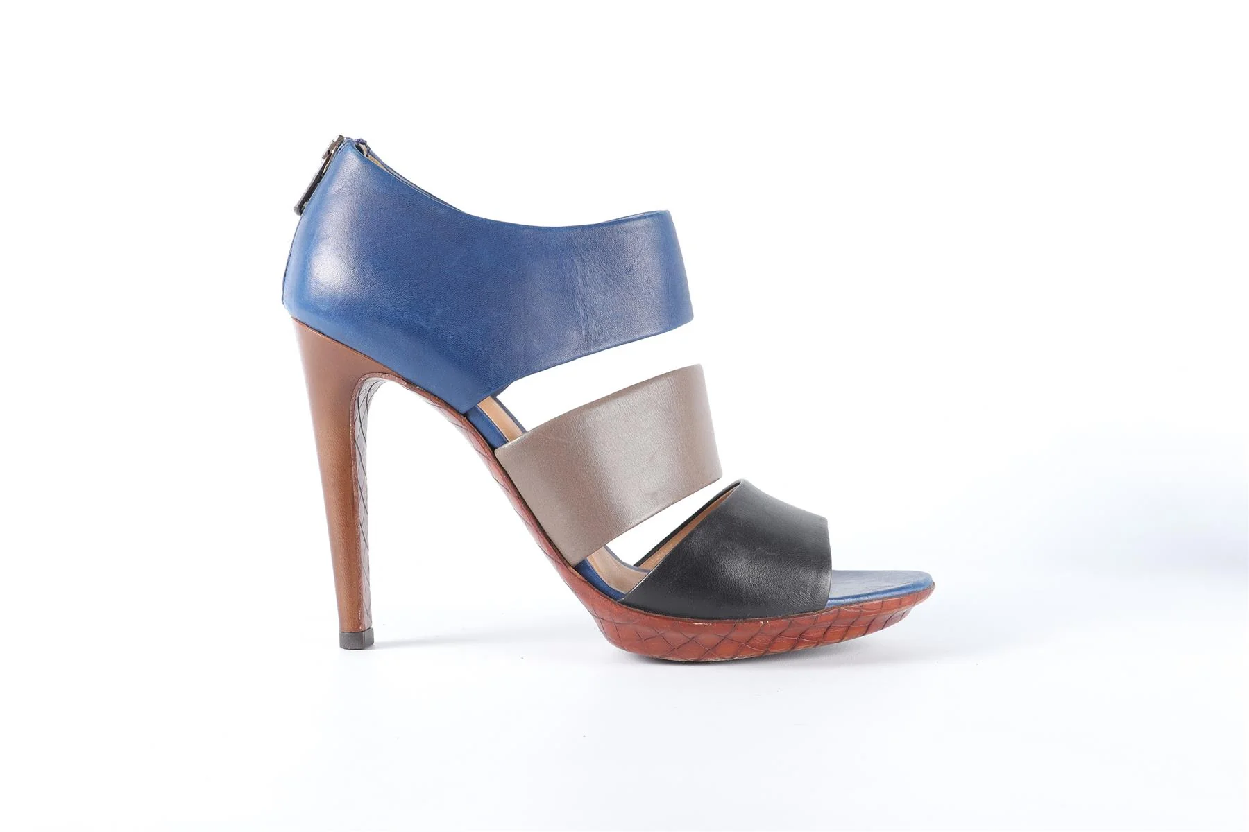 BOTTEGA VENETA BLUE LEATHER SANDALS EU 39 UK 6 US 9 - Image 2