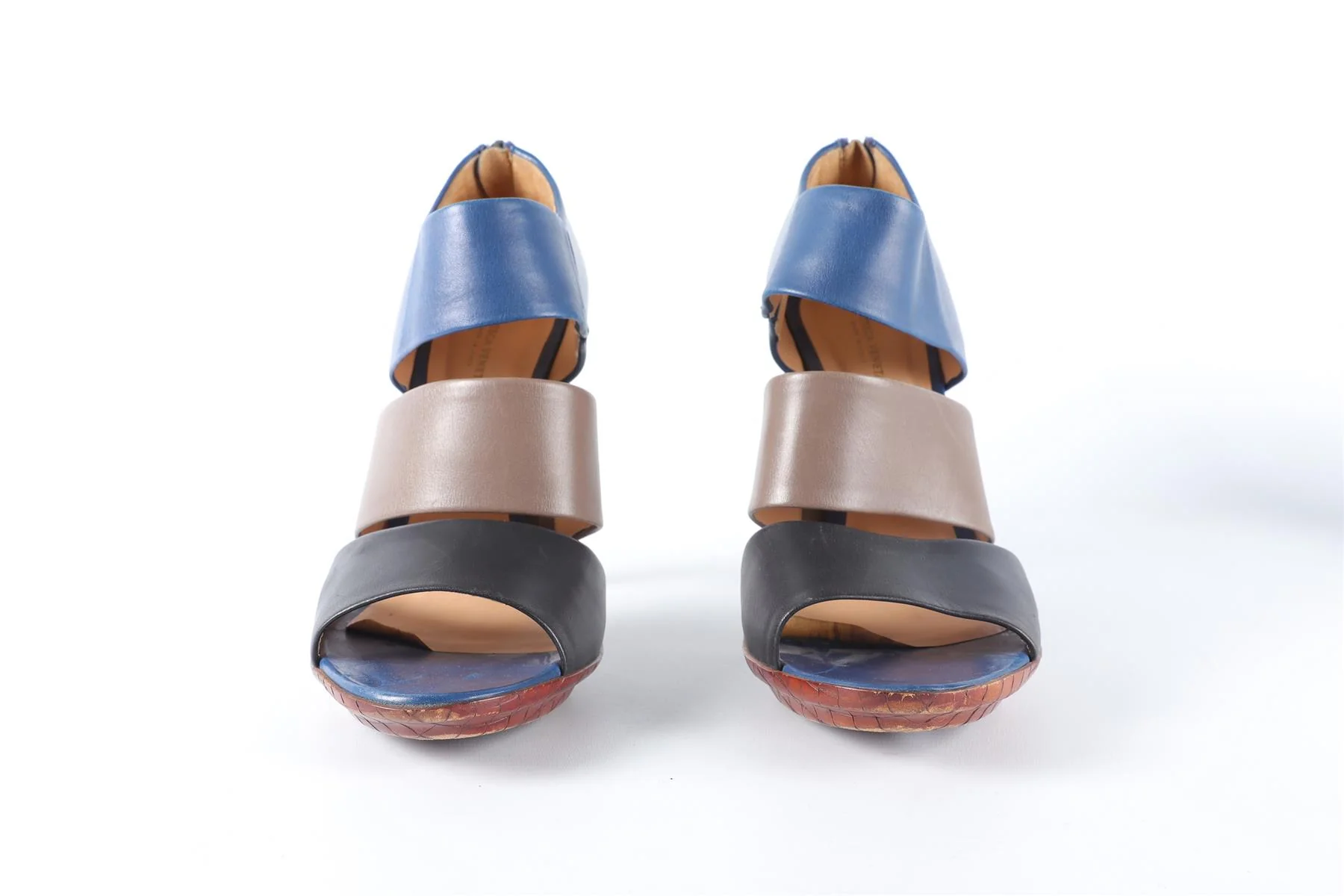 BOTTEGA VENETA BLUE LEATHER SANDALS EU 39 UK 6 US 9 - Image 3