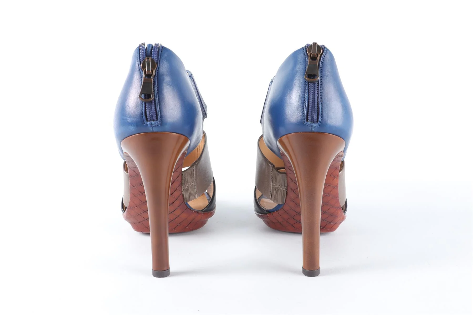 BOTTEGA VENETA BLUE LEATHER SANDALS EU 39 UK 6 US 9 - Image 5