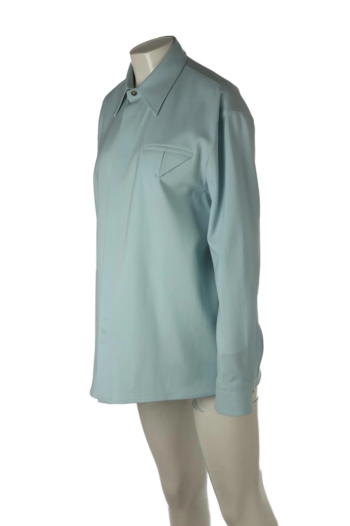 BOTTEGA VENETA BLUE WOOL SHIRT IT 44 UK 12 - Image 3