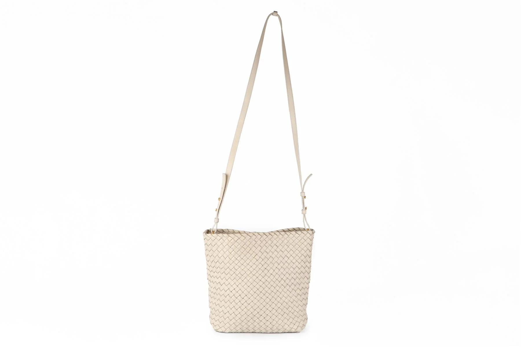 BOTTEGA VENETA ECRU INTRECCIATO LEATHER BUCKET BAG - Image 3