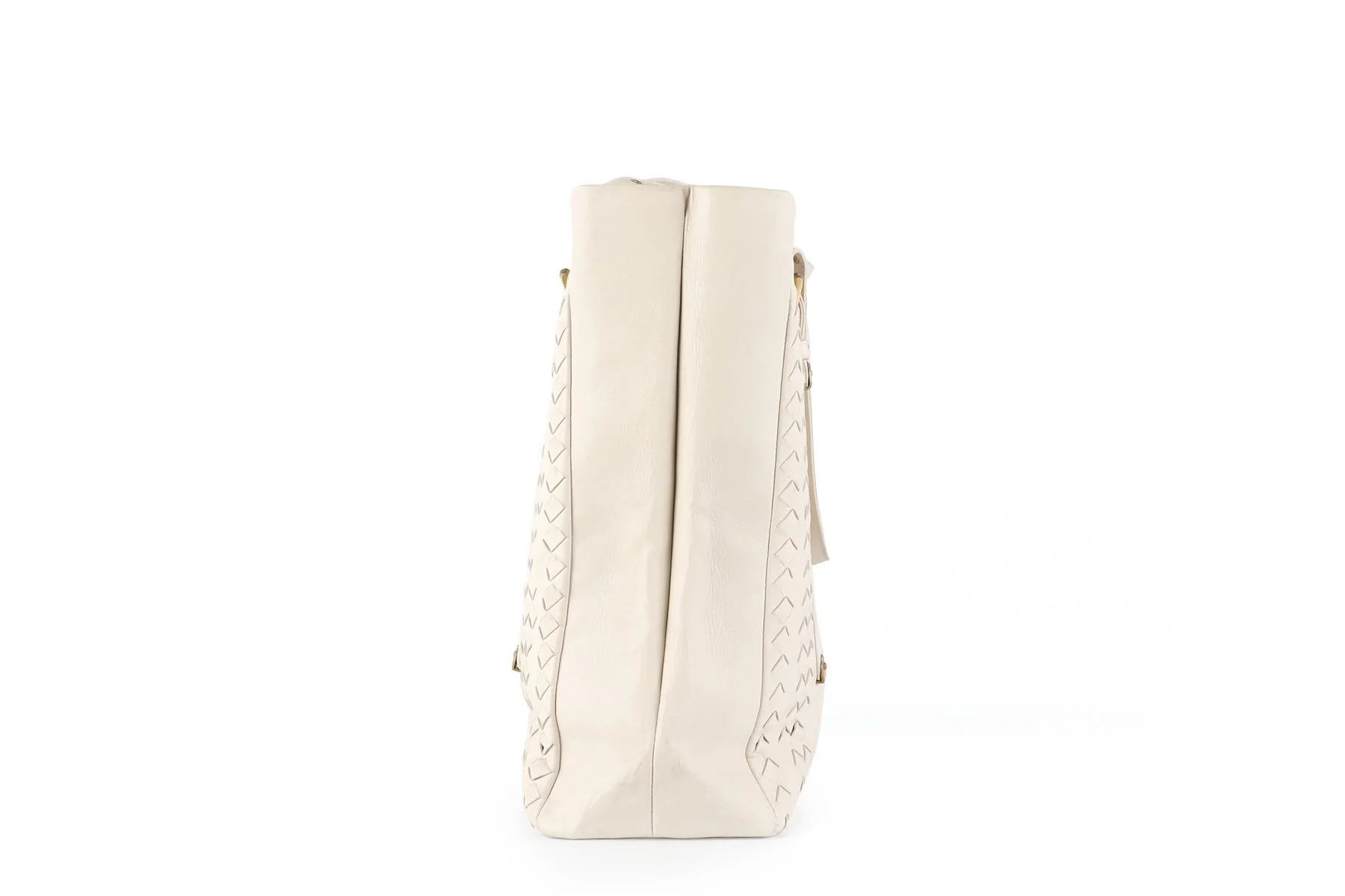 BOTTEGA VENETA ECRU INTRECCIATO LEATHER TOTE BAG - Image 5