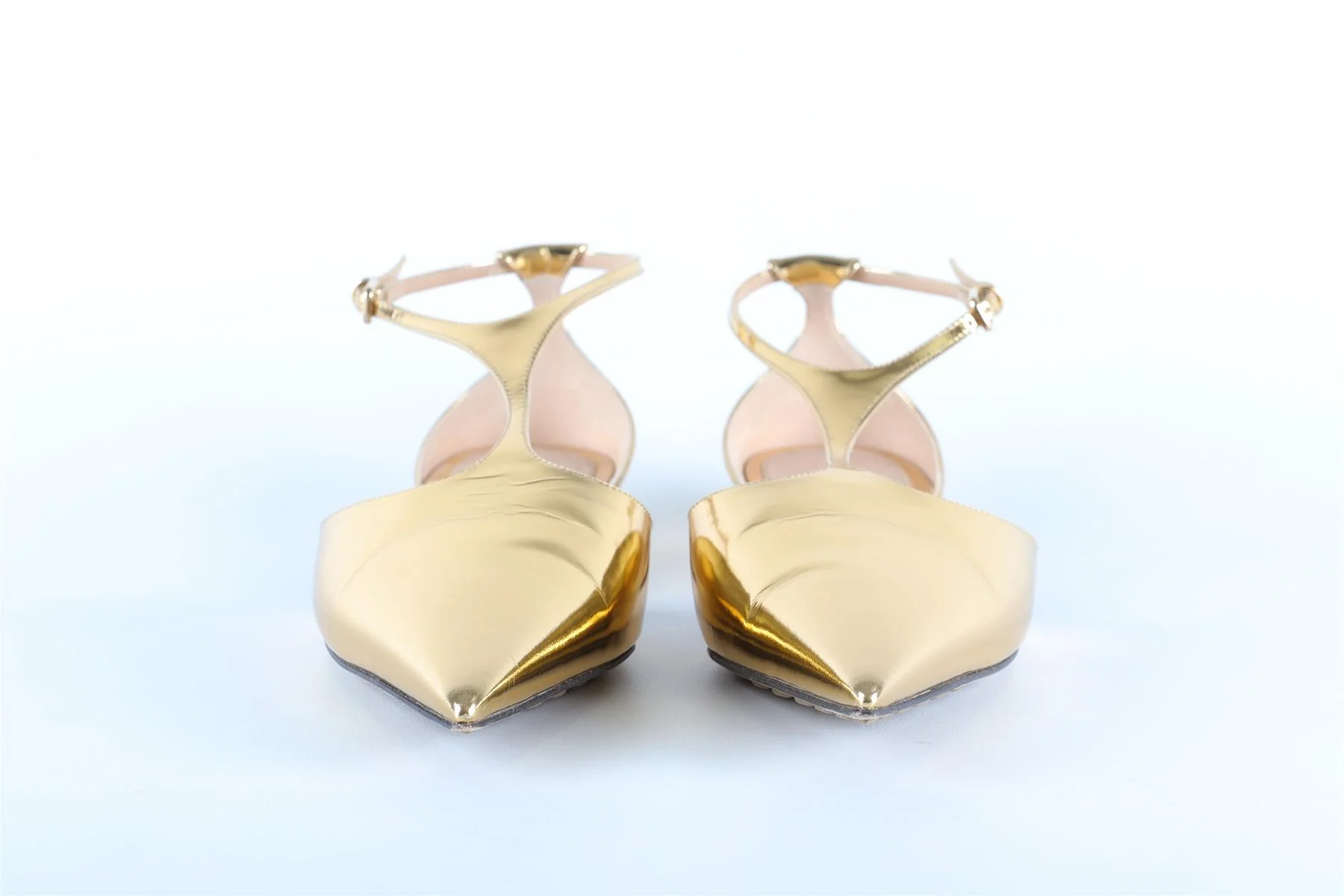 BOTTEGA VENETA GOLD LEATHER BALLET FLATS EU 39 UK 6 US 9 - Image 3