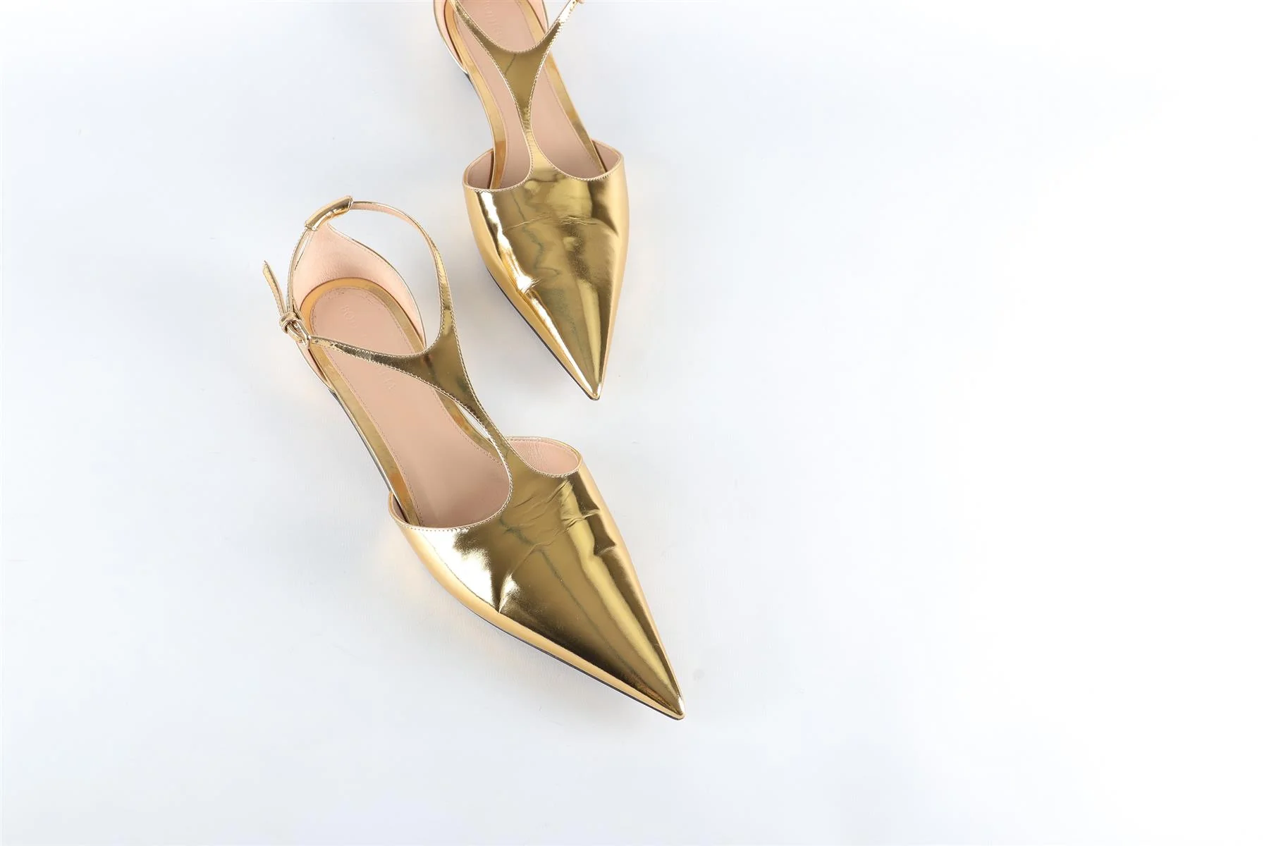 BOTTEGA VENETA GOLD LEATHER BALLET FLATS EU 39 UK 6 US 9 - Image 4