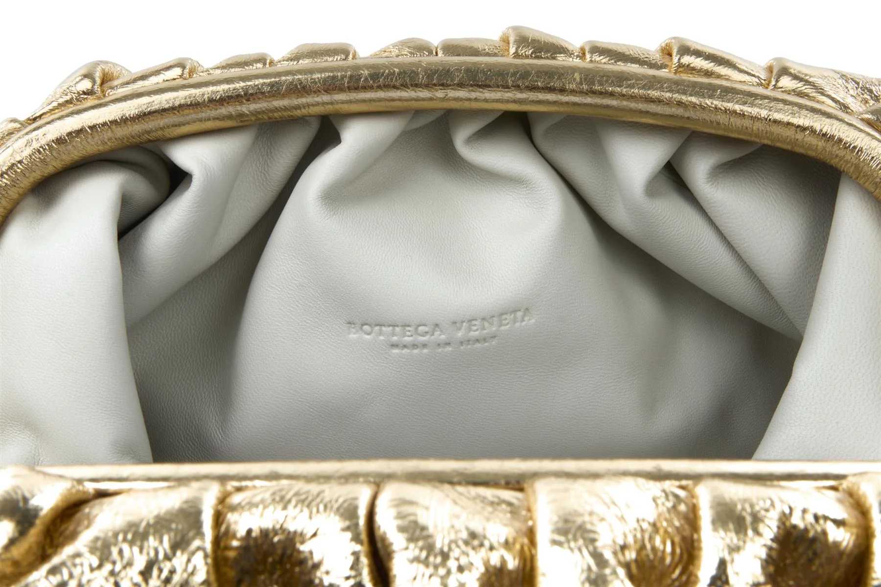 BOTTEGA VENETA GOLD POUCH LARGE LEATHER CLUTCH - Image 7