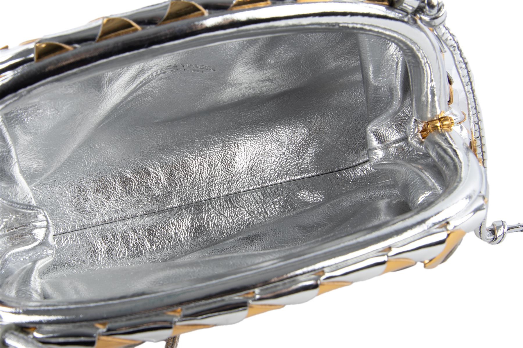BOTTEGA VENETA GOLD POUCH MINI LEATHER SHOULDER BAG - Image 9