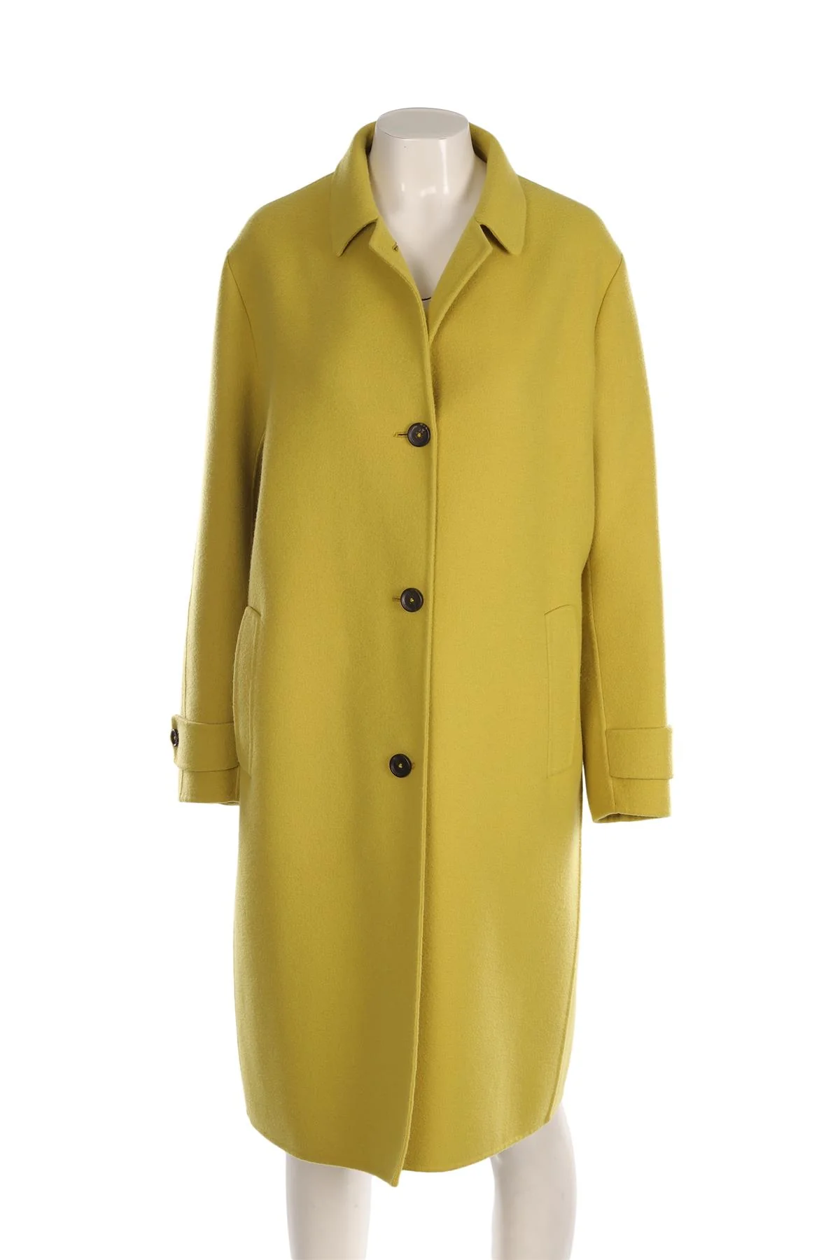 BOTTEGA VENETA GREEN CASHMERE COAT IT 46 UK 14 - Image 2
