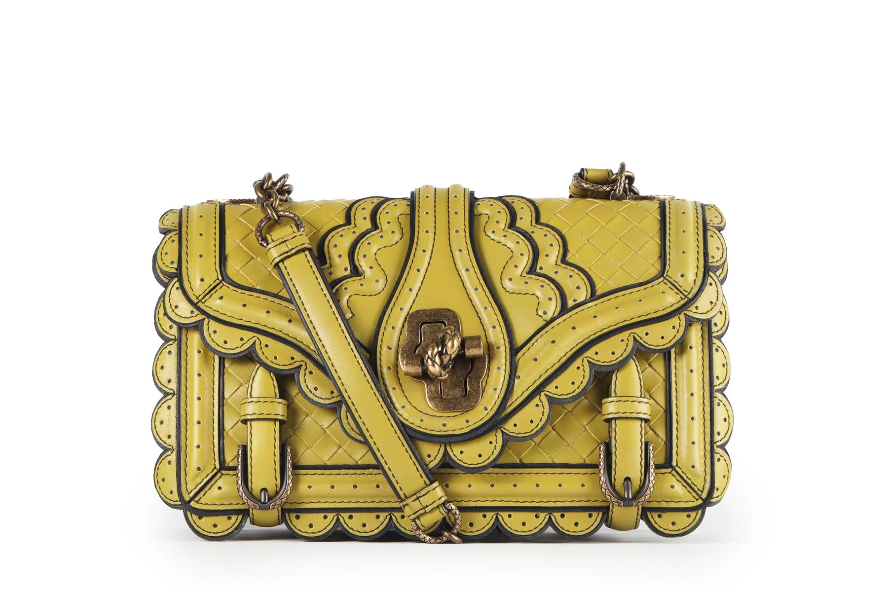 BOTTEGA VENETA GREEN CITY KNOT INTRECCIATO LEATHER SHOULDER BAG - Image 2