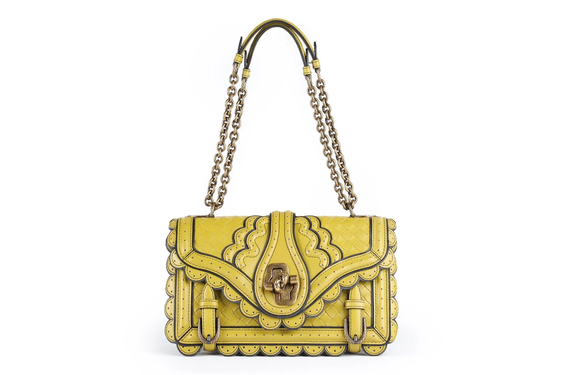 BOTTEGA VENETA GREEN CITY KNOT INTRECCIATO LEATHER SHOULDER BAG - Image 3