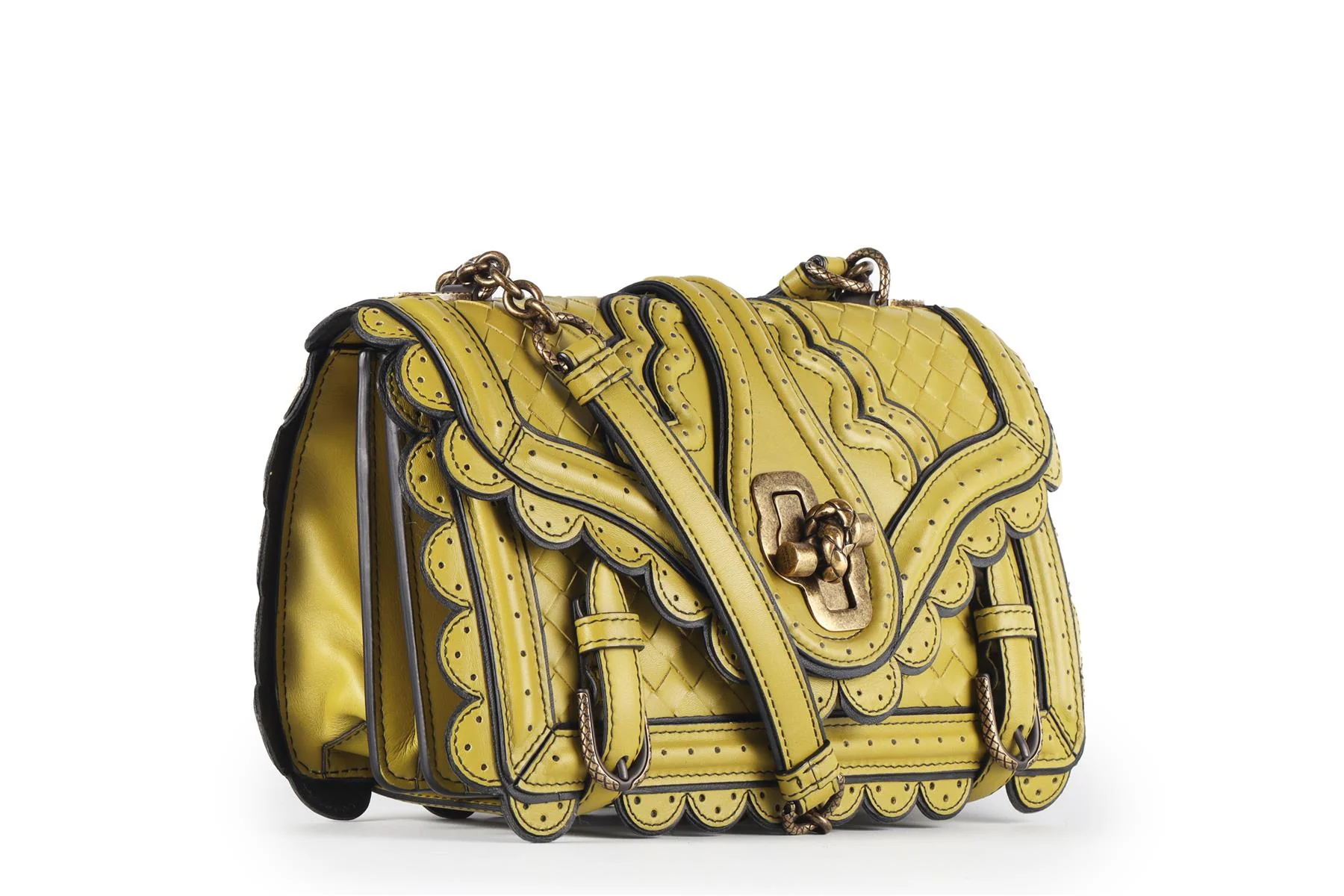 BOTTEGA VENETA GREEN CITY KNOT INTRECCIATO LEATHER SHOULDER BAG - Image 4