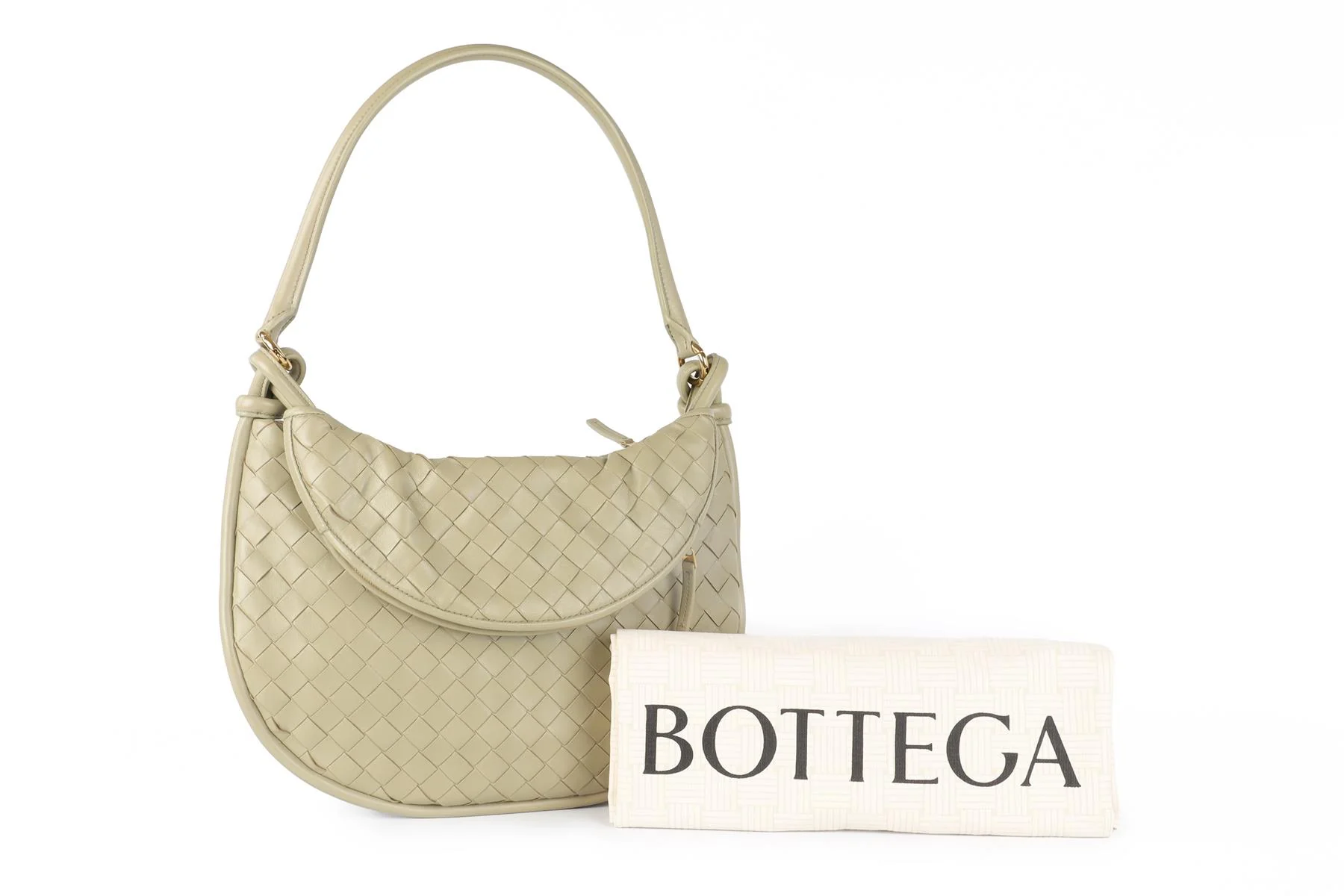 BOTTEGA VENETA GREEN GEMELLI MEDIUM INTRECCIATO LEATHER SHOULDER BAG - Image 12