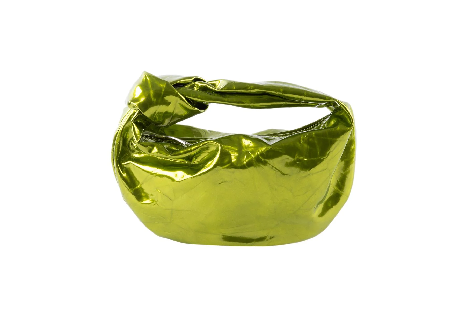 BOTTEGA VENETA GREEN JODIE MINI CRUSHED LEATHER TOTE BAG - Image 2