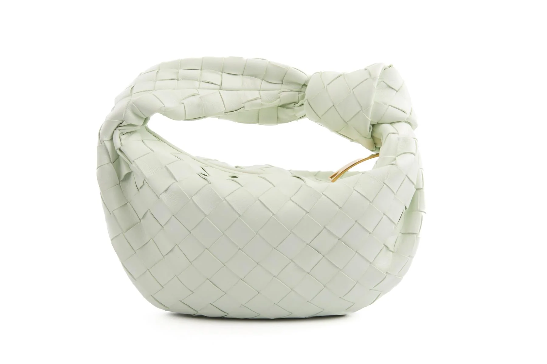 BOTTEGA VENETA GREEN JODIE MINI INTRECCIATO LEATHER TOTE BAG - Image 2
