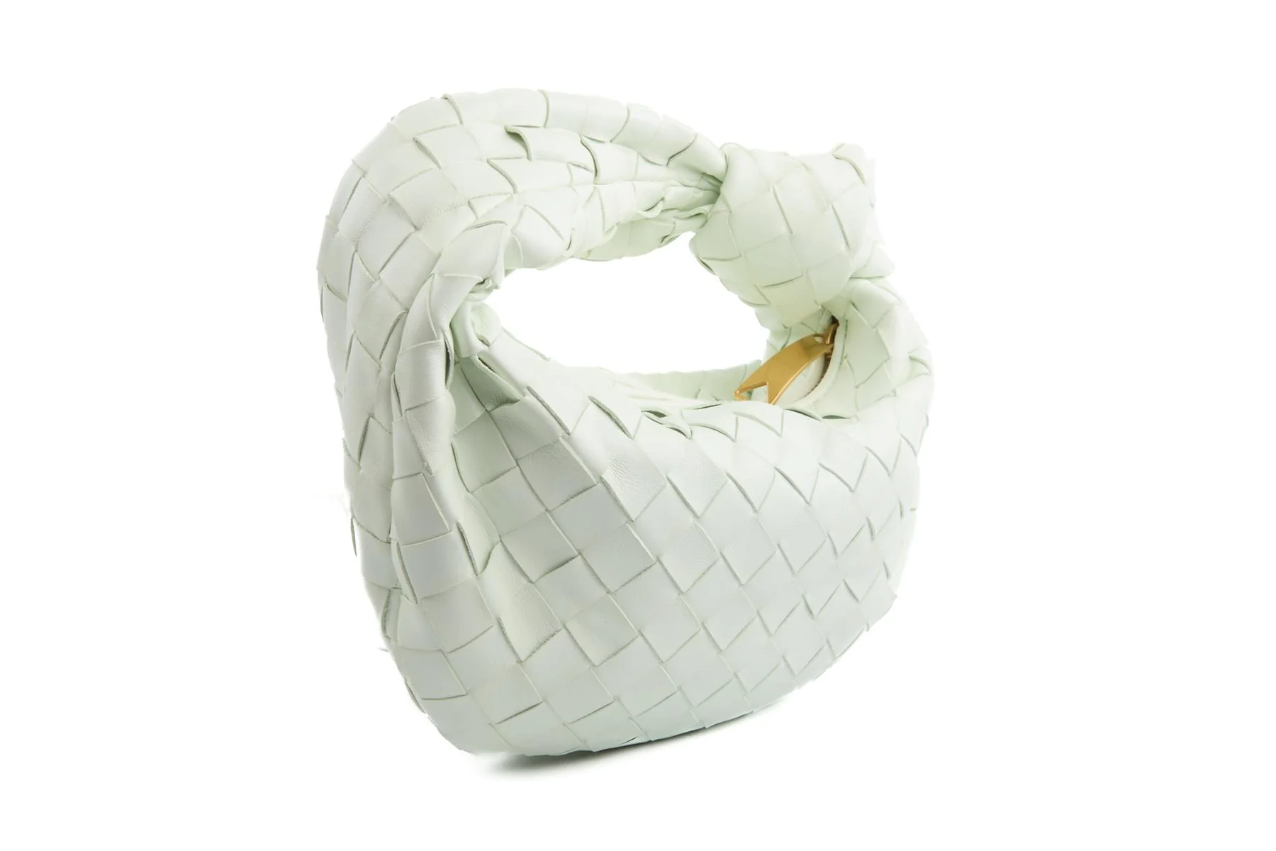 BOTTEGA VENETA GREEN JODIE MINI INTRECCIATO LEATHER TOTE BAG - Image 3