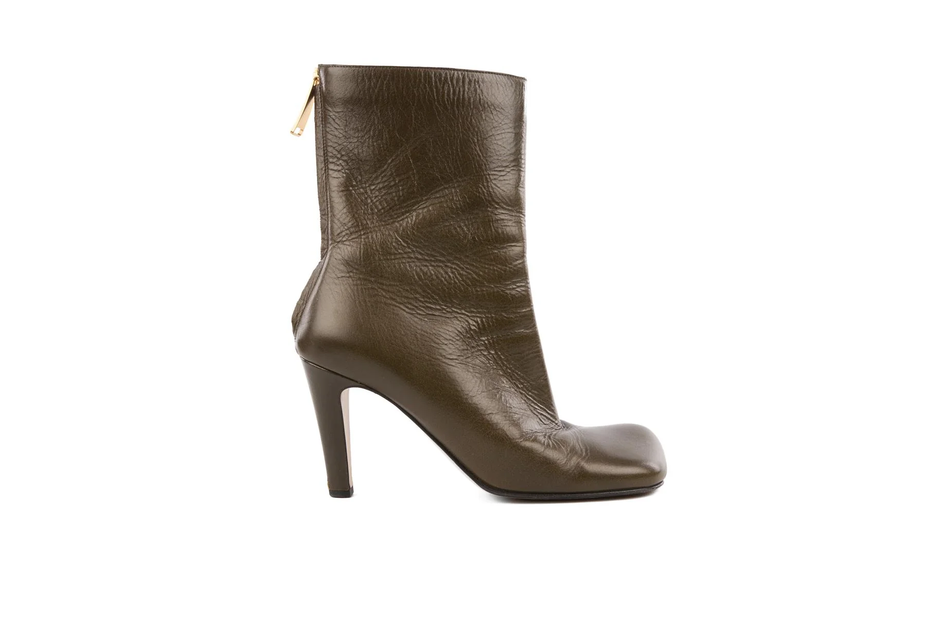 BOTTEGA VENETA GREEN LEATHER ANKLE BOOTS EU 39 UK 6 US 9 - Image 2