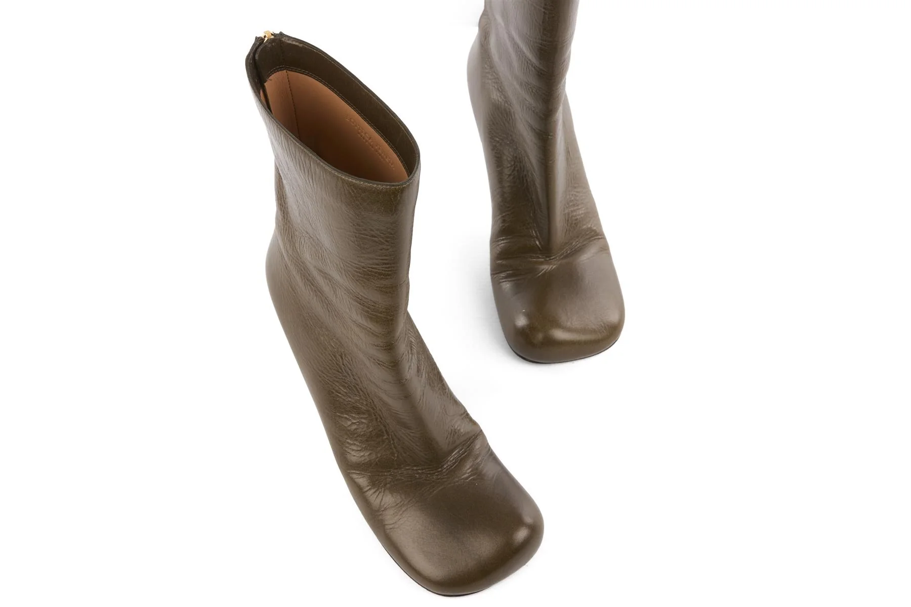 BOTTEGA VENETA GREEN LEATHER ANKLE BOOTS EU 39 UK 6 US 9 - Image 4