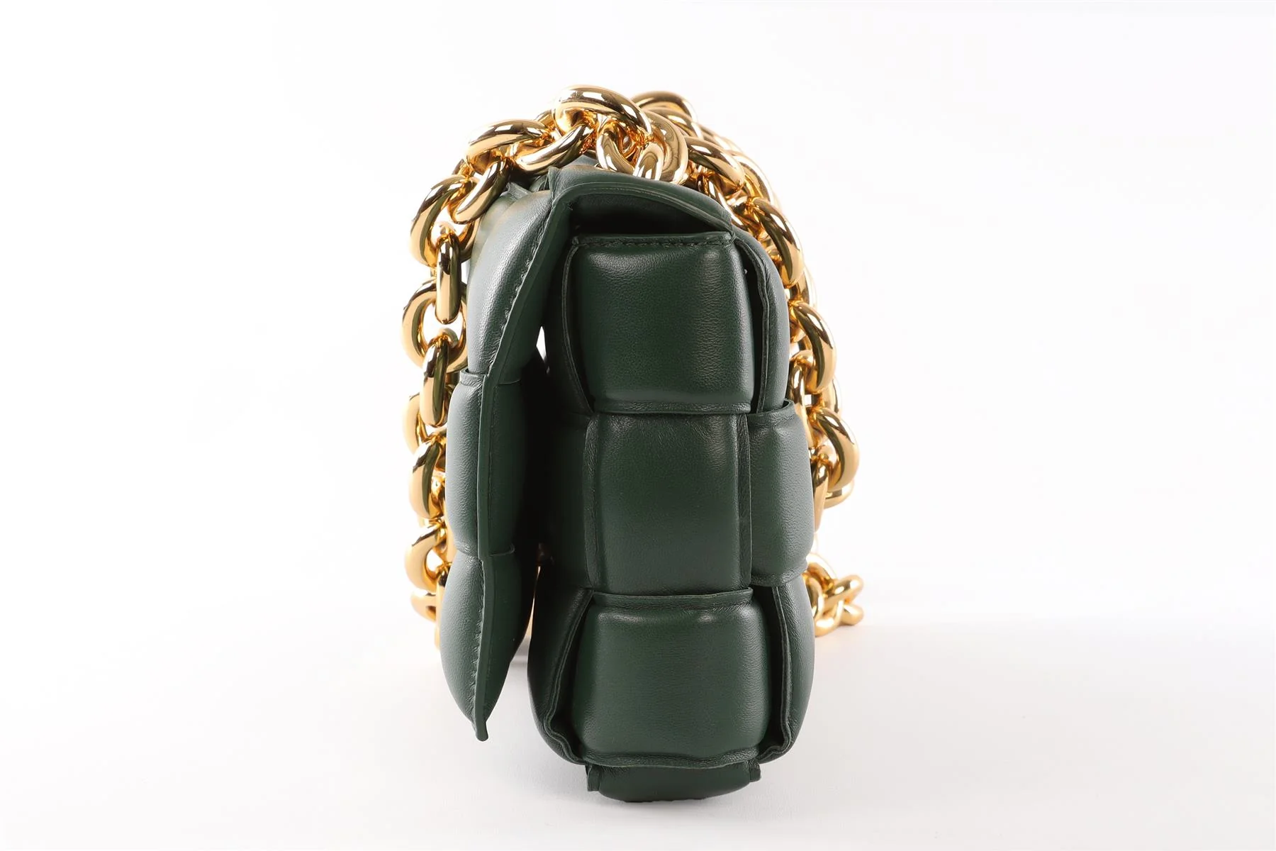 BOTTEGA VENETA GREEN THE CHAIN CASSETTE INTRECCIATO LEATHER SHOULDER BAG - Image 5