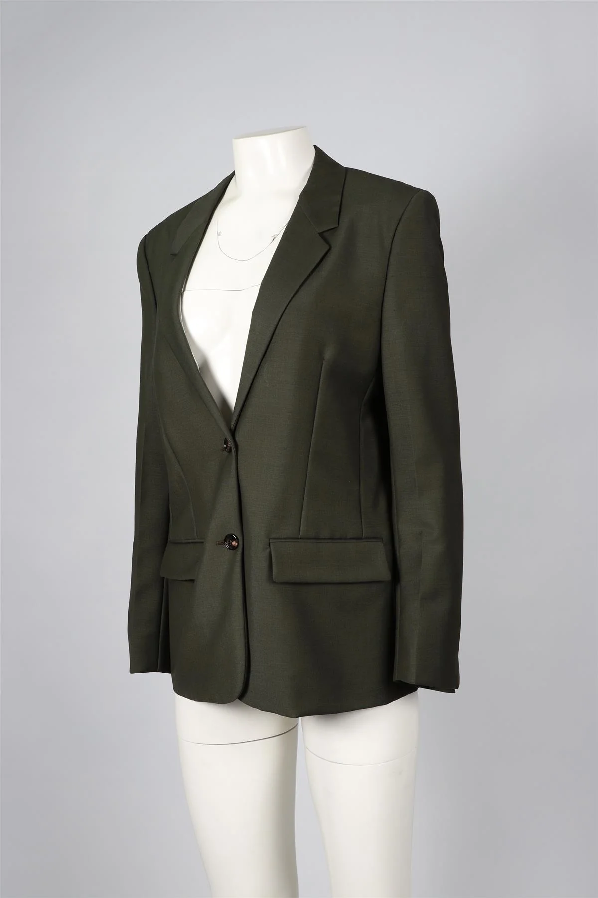 BOTTEGA VENETA GREEN WOOL BLEND BLAZER IT 42 UK 10 - Image 3