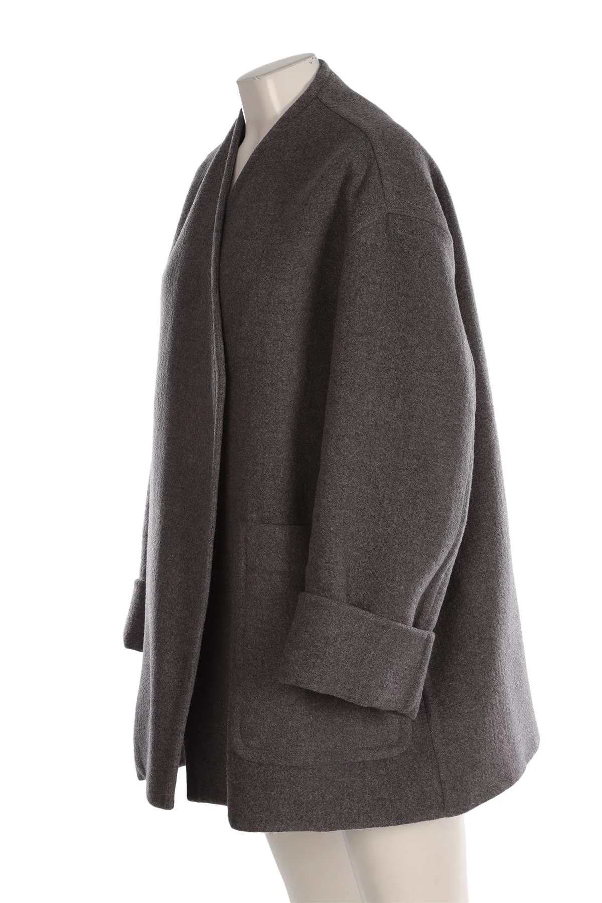 BOTTEGA VENETA GREY CASHMERE COAT IT 38 UK 6 - Image 3