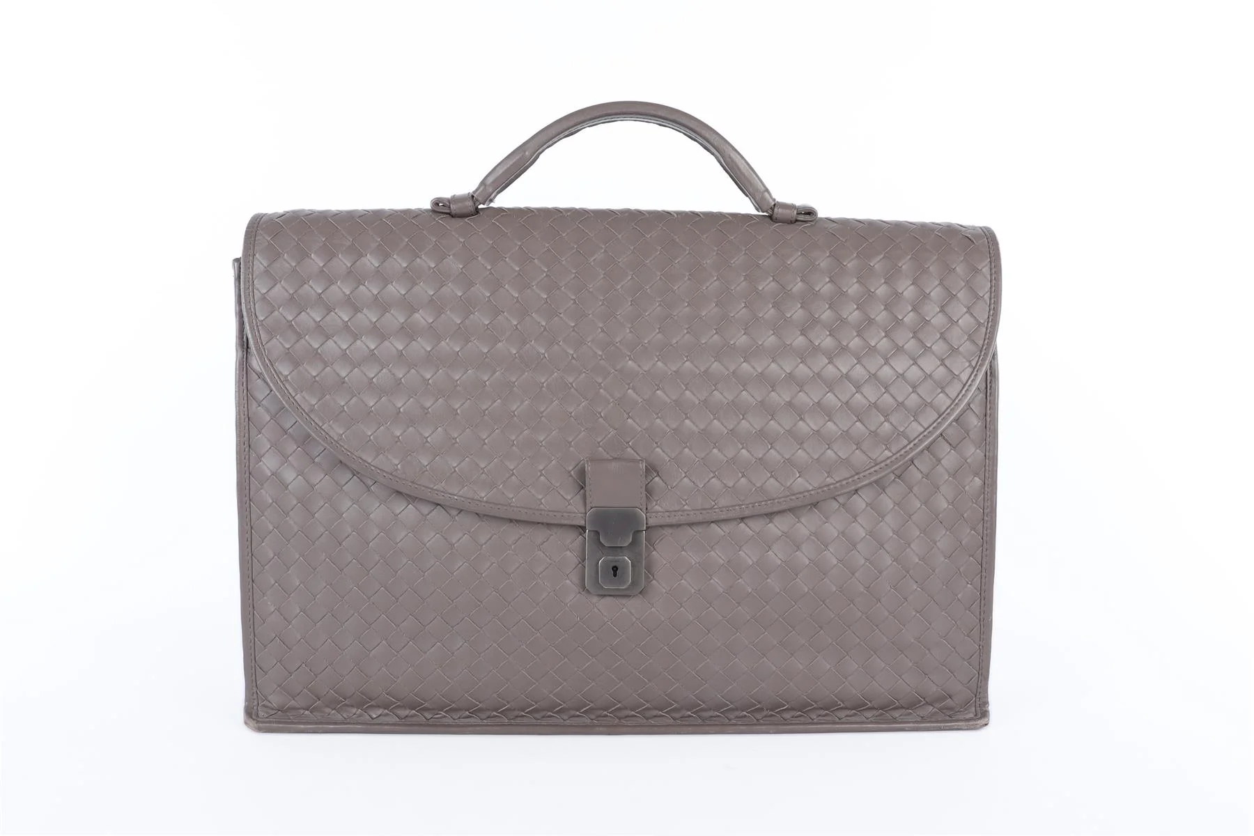 BOTTEGA VENETA GREY INTRECCIATO LEATHER BRIEFCASE - Image 2
