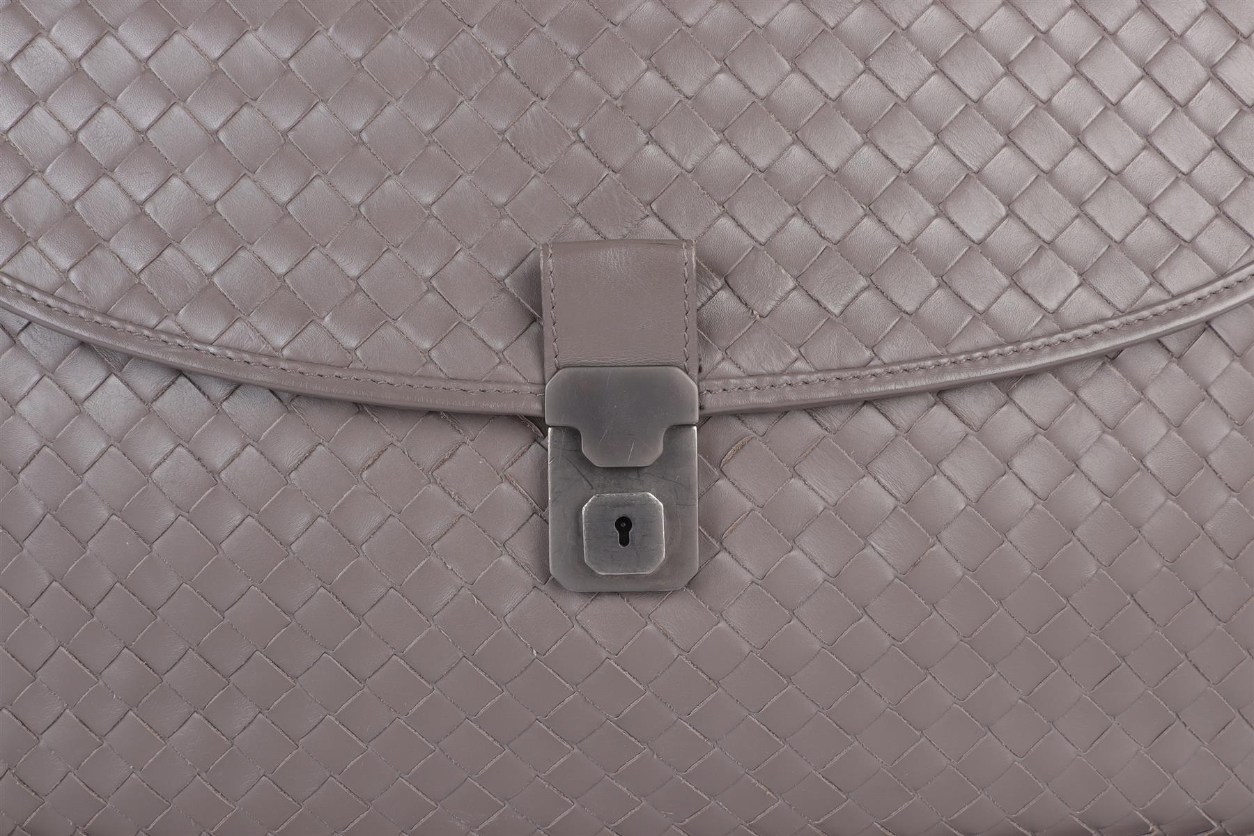 BOTTEGA VENETA GREY INTRECCIATO LEATHER BRIEFCASE - Image 8