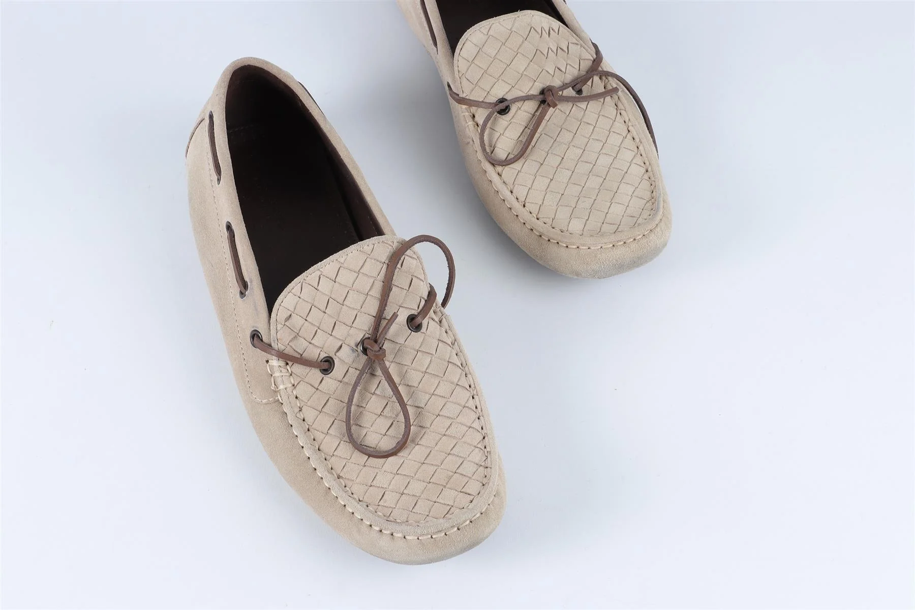 BOTTEGA VENETA GREY MEN'S INTRECCIATO SUEDE LOAFERS EU 44 UK 10 US 11 - Image 4