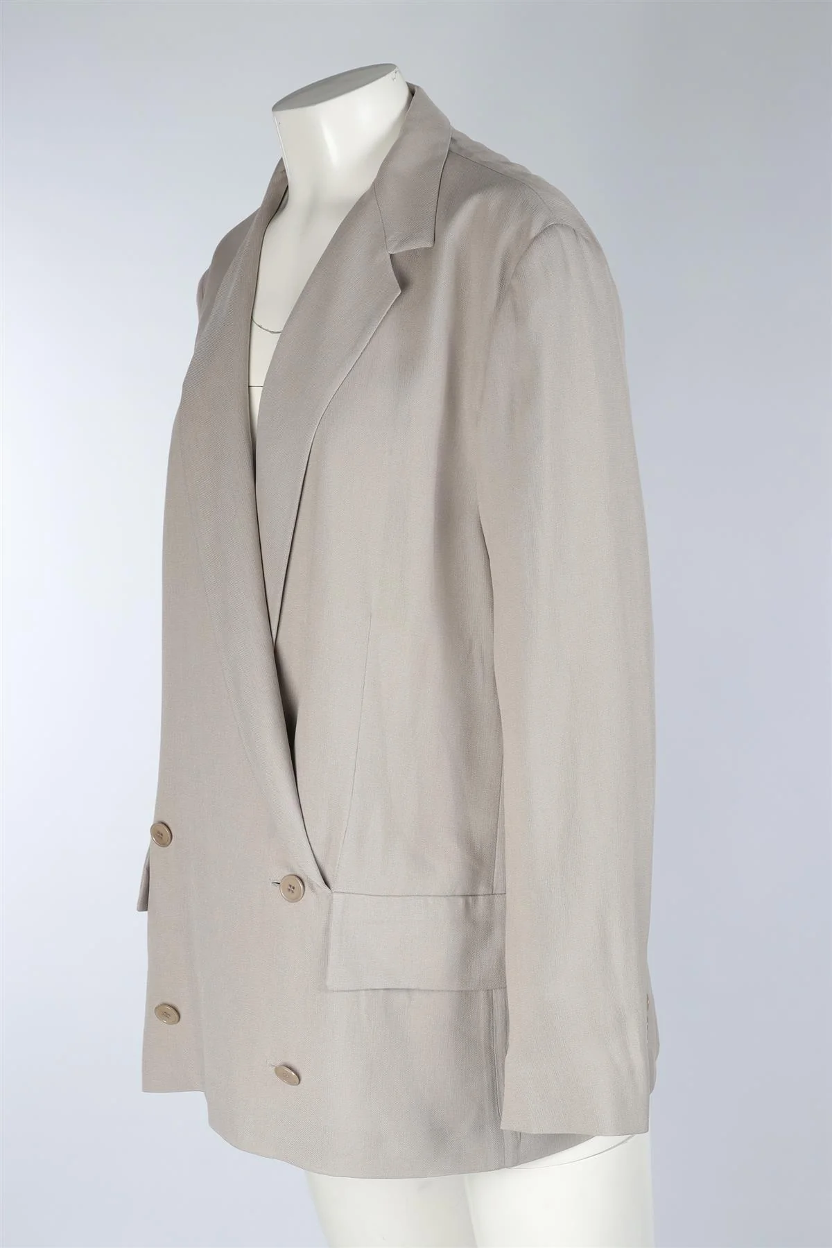 BOTTEGA VENETA GREY SILK TOP IT 46 UK 14 - Image 3