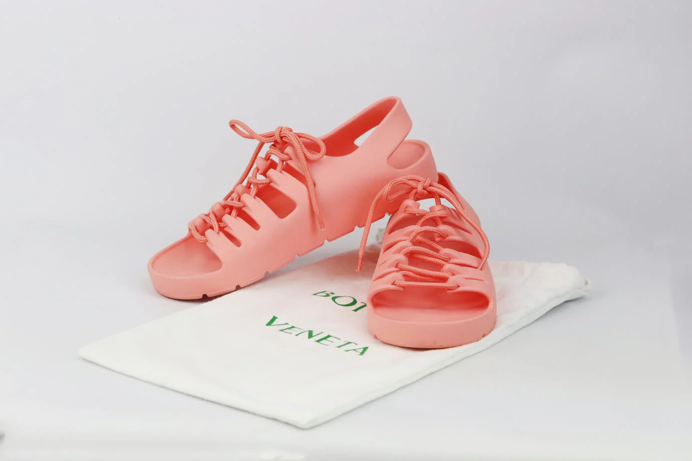 BOTTEGA VENETA JELLY LACE UP RUBBER SANDALS EU 38 UK 5 US 8 - Image 7