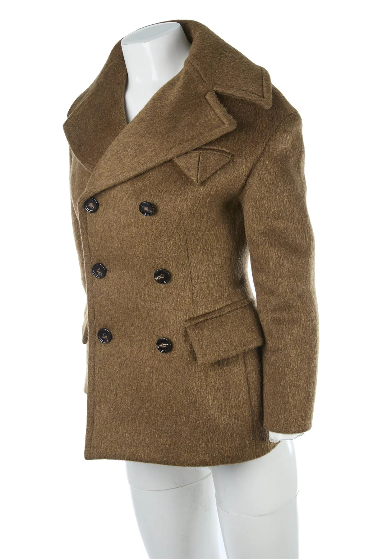 BOTTEGA VENETA KHAKI WOOL JACKET IT 34 UK 2 - Image 3