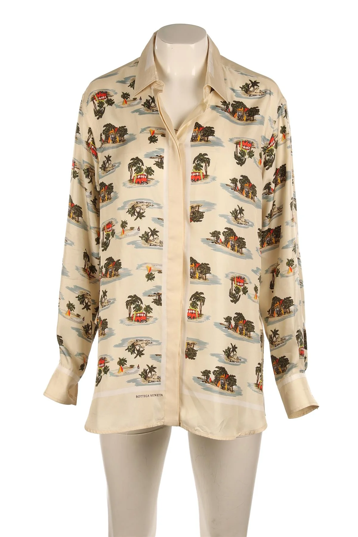 BOTTEGA VENETA MULTI SILK SHIRT IT 42 UK 10 - Image 2